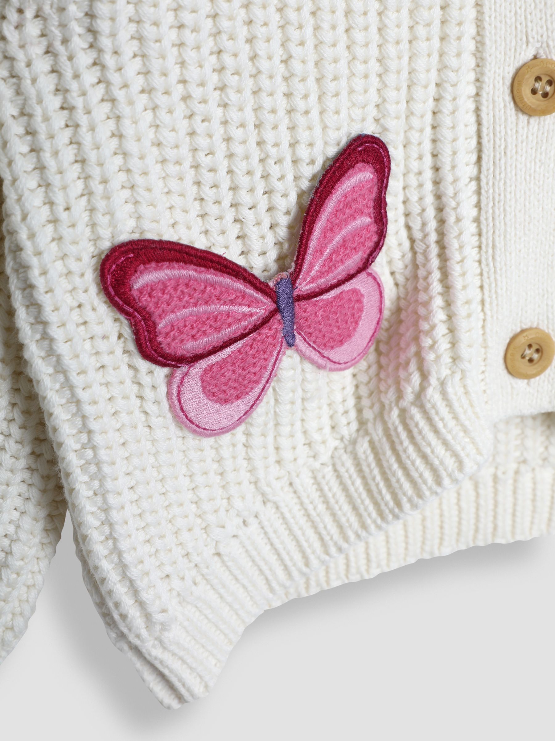 Cream Butterfly Crochet Pocket Cardigan - Image 5 of 5