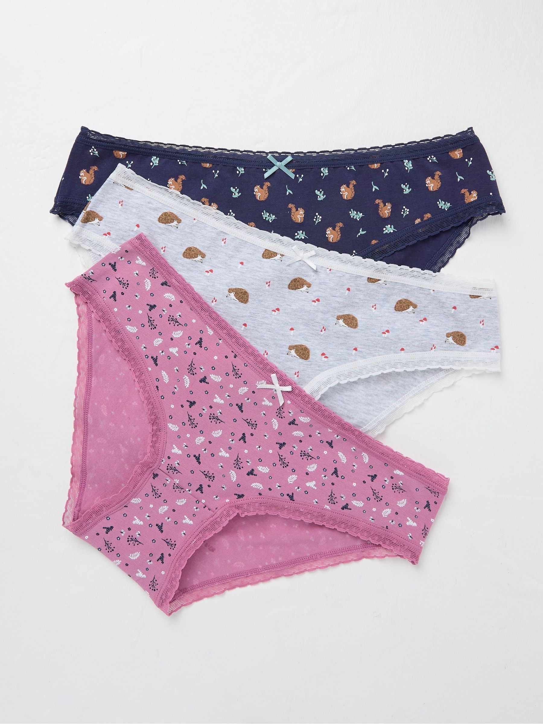 Multi Woodland Mini Knickers 3 Pack - Image 1 of 2