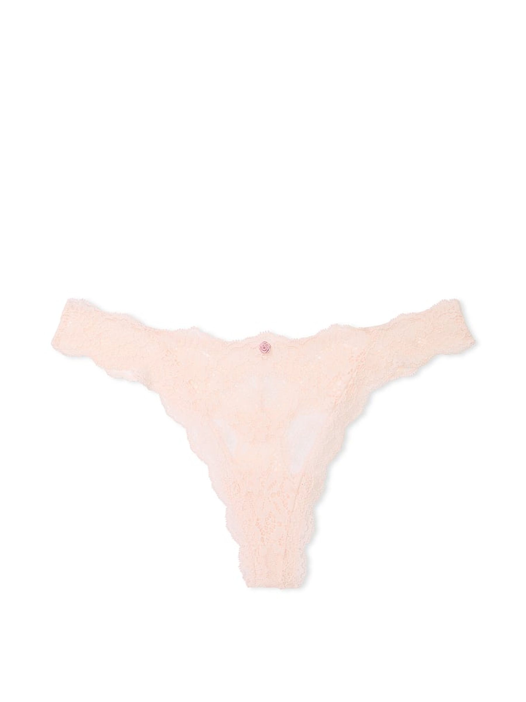 Purest Pink Thong Lace Knickers - Image 3 of 3