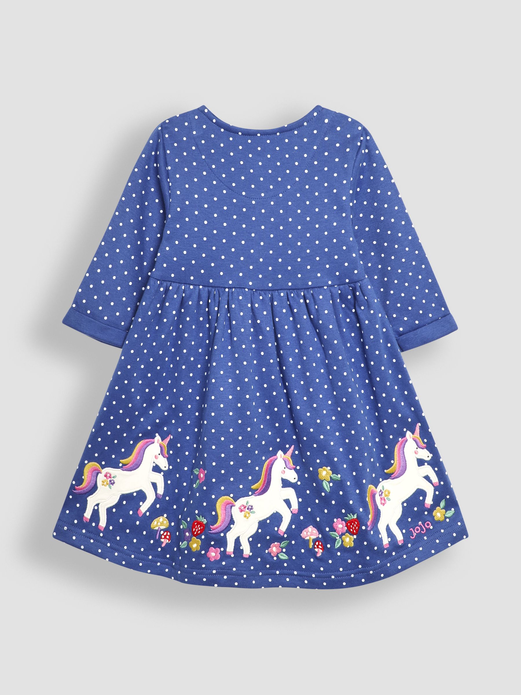 Cornflower Unicorn Applique Button Front Dress - Image 2 of 3