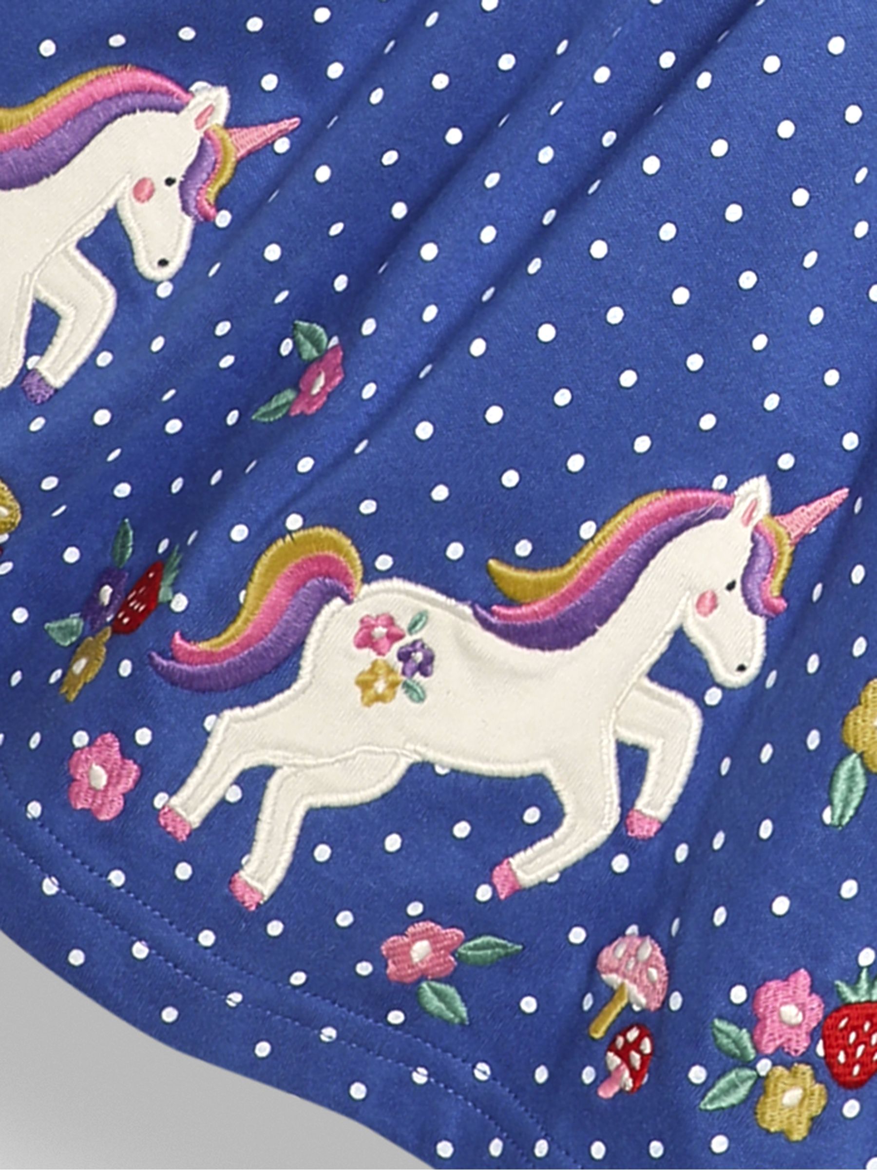 Cornflower Unicorn Applique Button Front Dress - Image 3 of 3