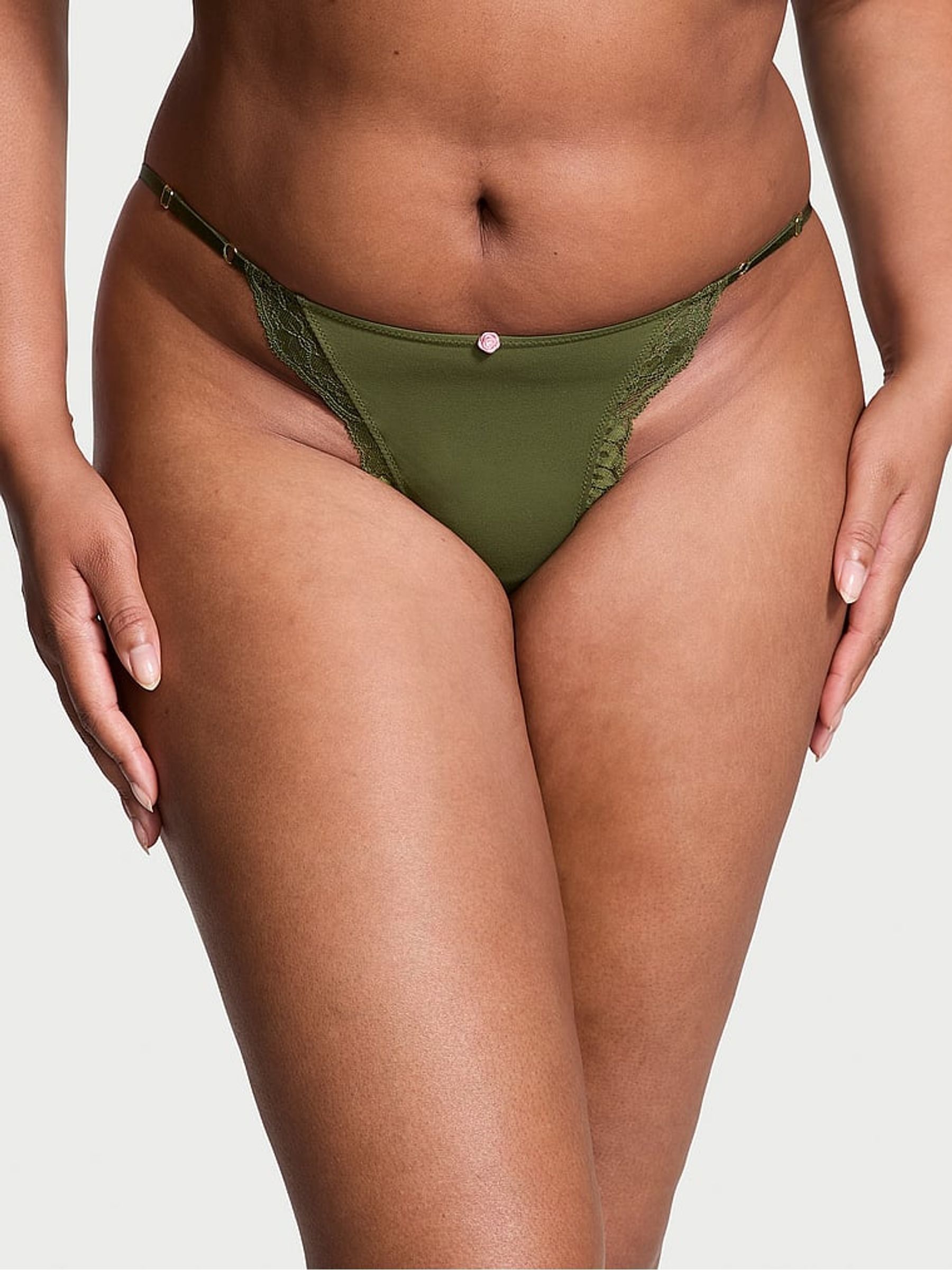 Woodland Green Lace Trim Bikini Knickers - Image 1 of 1
