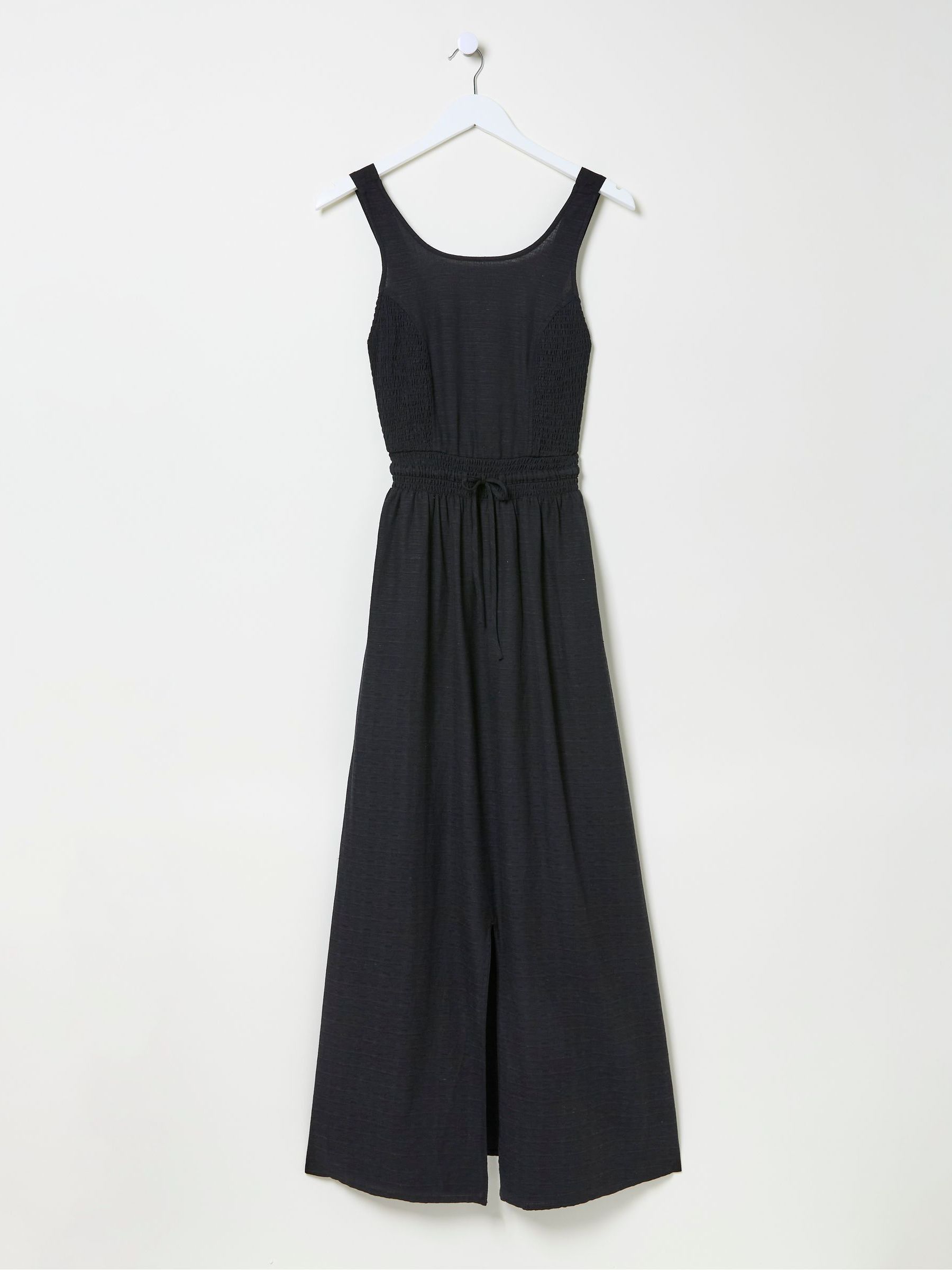 Carmen Black Maxi Dress With Linen - Image 6 of 6