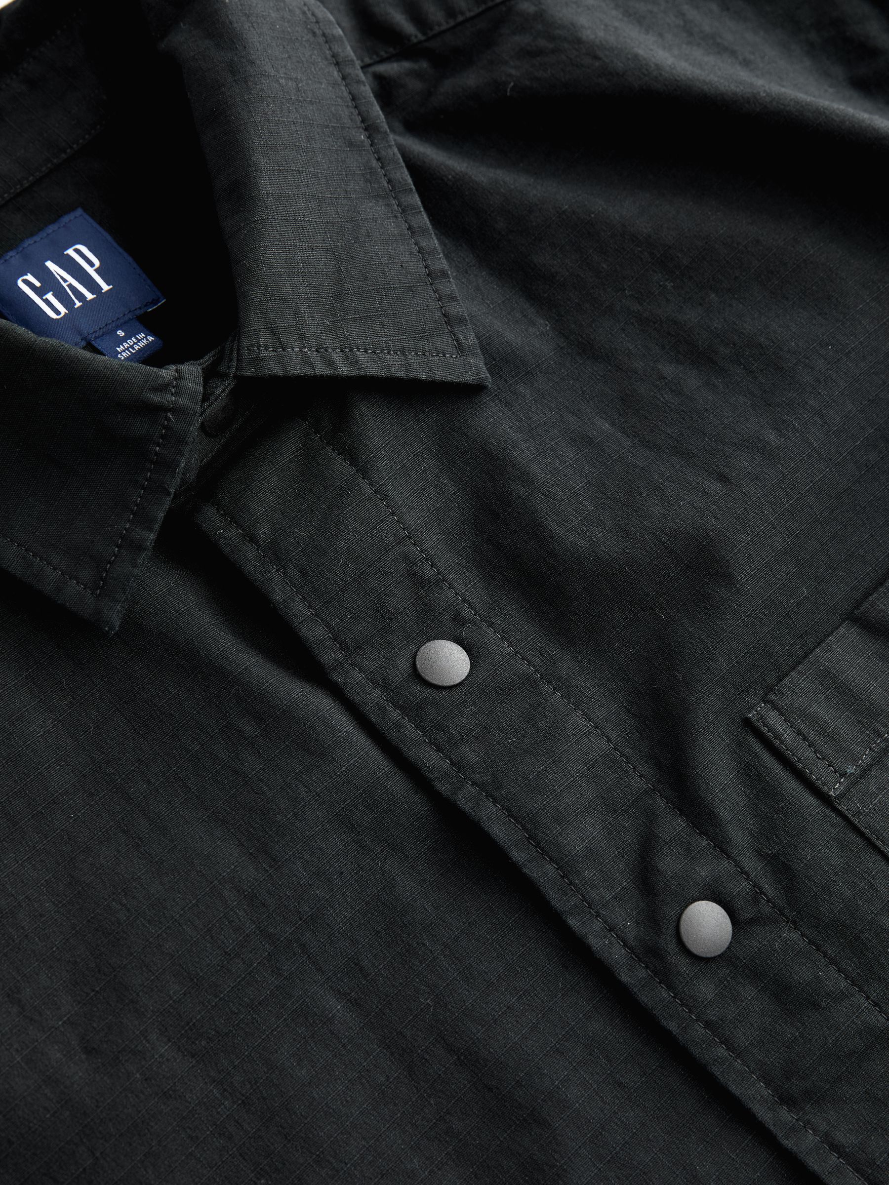 Black Ripstop Short Sleeve Shirt - Image 4 of 6