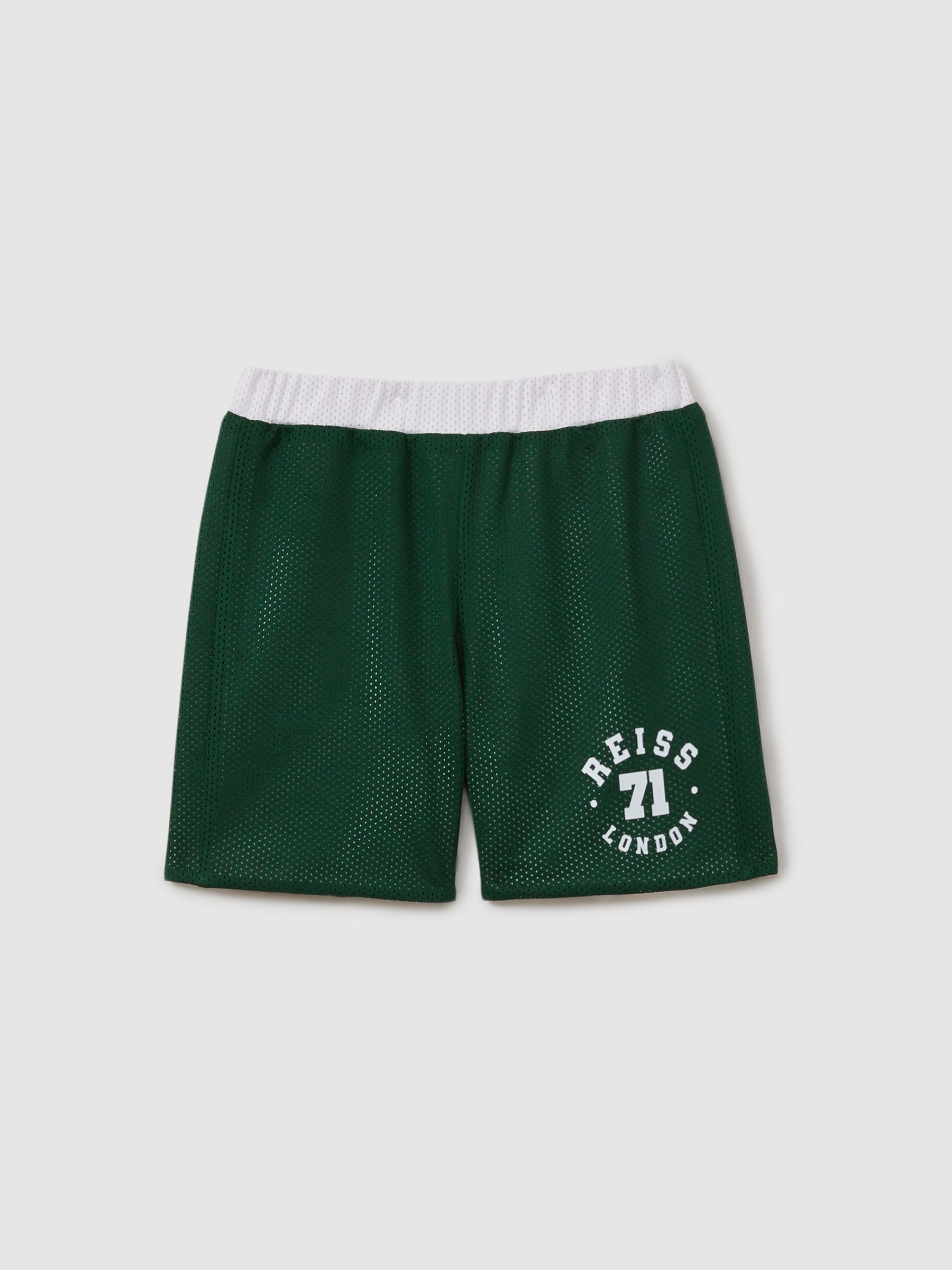 3-9 yrs Airtex Reversible Basketball Shorts in Dark Green/Optic White - Image 2 of 6
