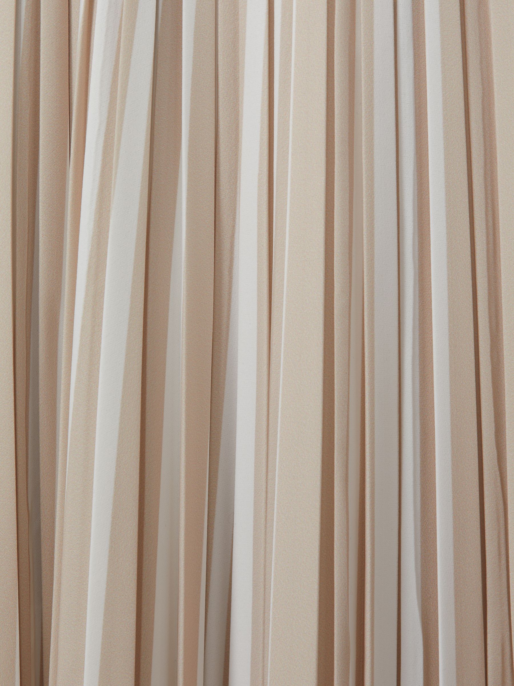 Striped Pleated Midi Skirt in Neutral - Image 6 of 6