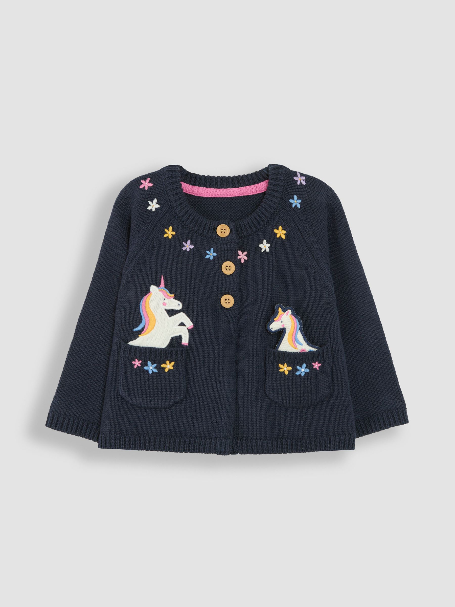 Navy Blue Unicorn Pet in Pocket Cardigan - Image 1 of 3