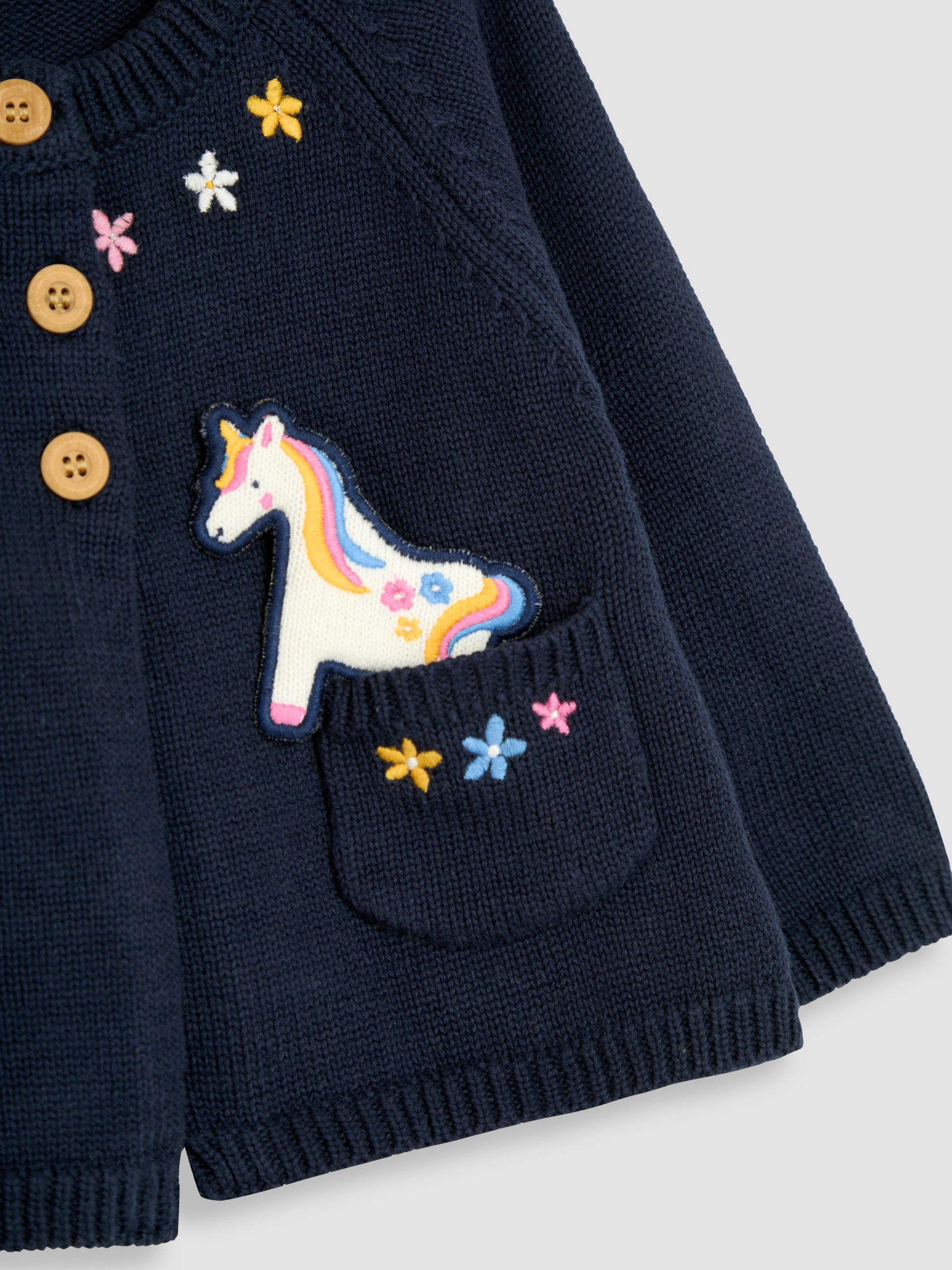 Navy Blue Unicorn Pet in Pocket Cardigan - Image 3 of 3