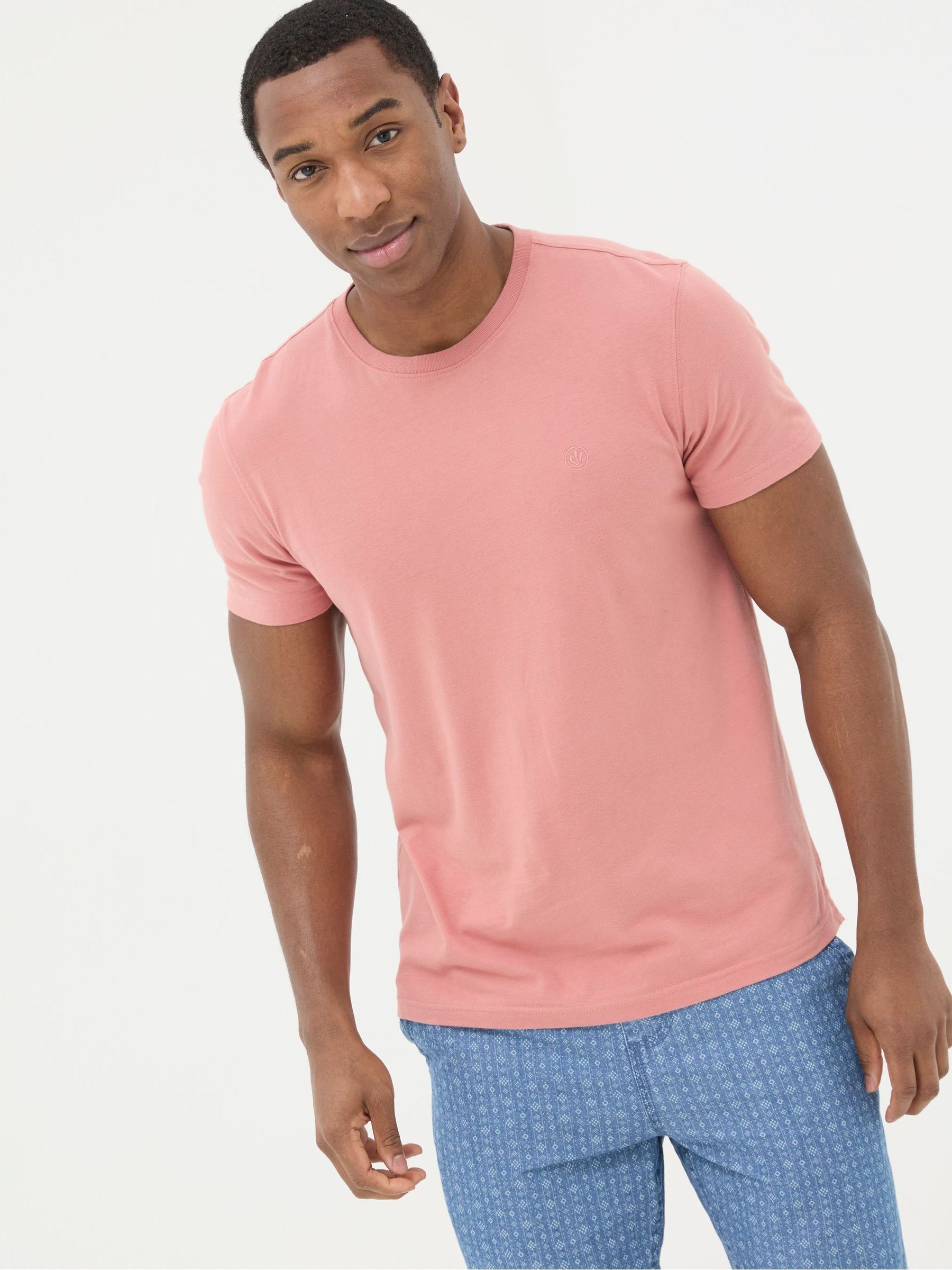 Lulworth Pink Organic Crew T-Shirt - Image 1 of 4