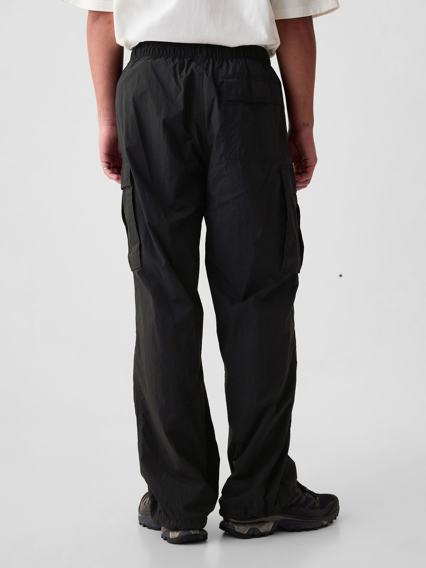 Black Nylon Cargo Trousers - Image 2 of 5