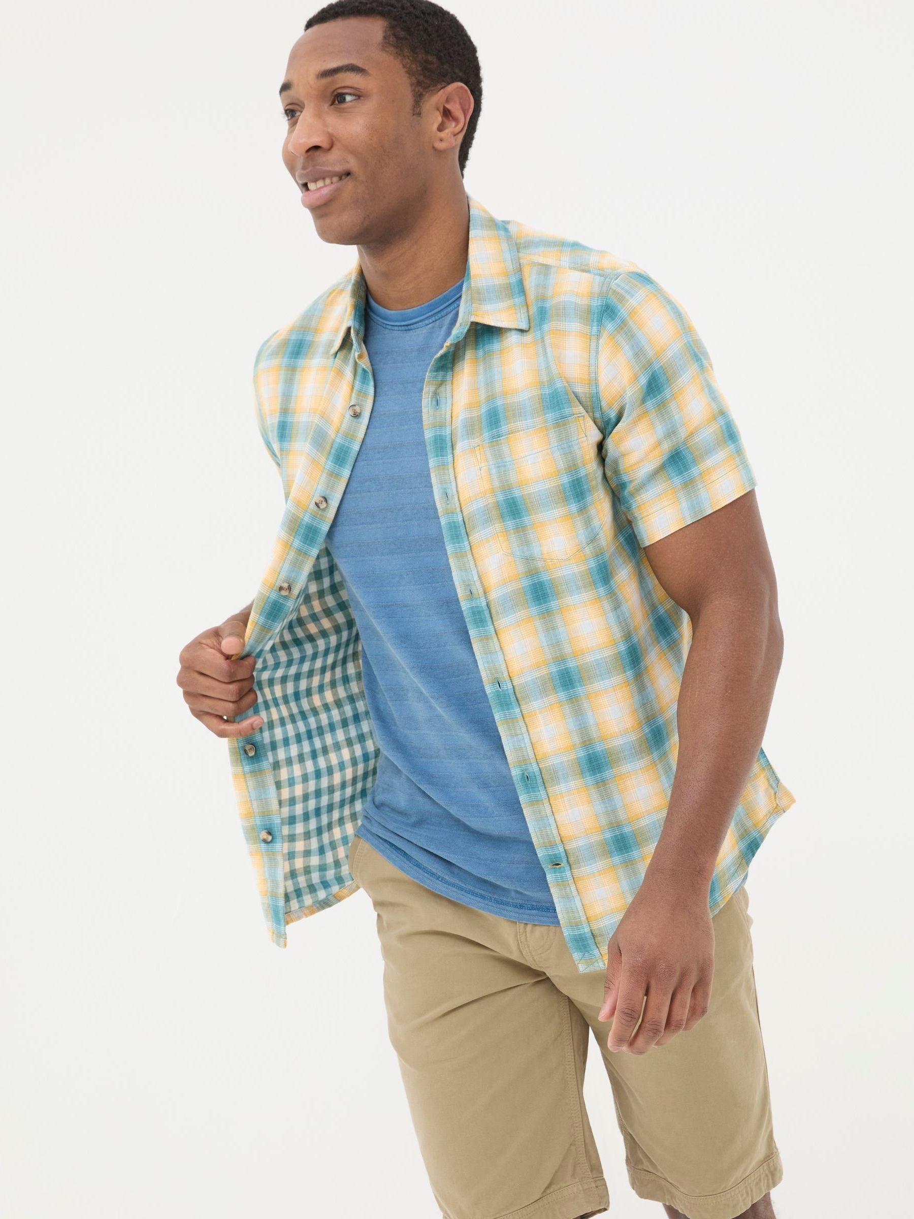 Yellow Short Sleeve Chatley Check Shirt - Image 1 of 5
