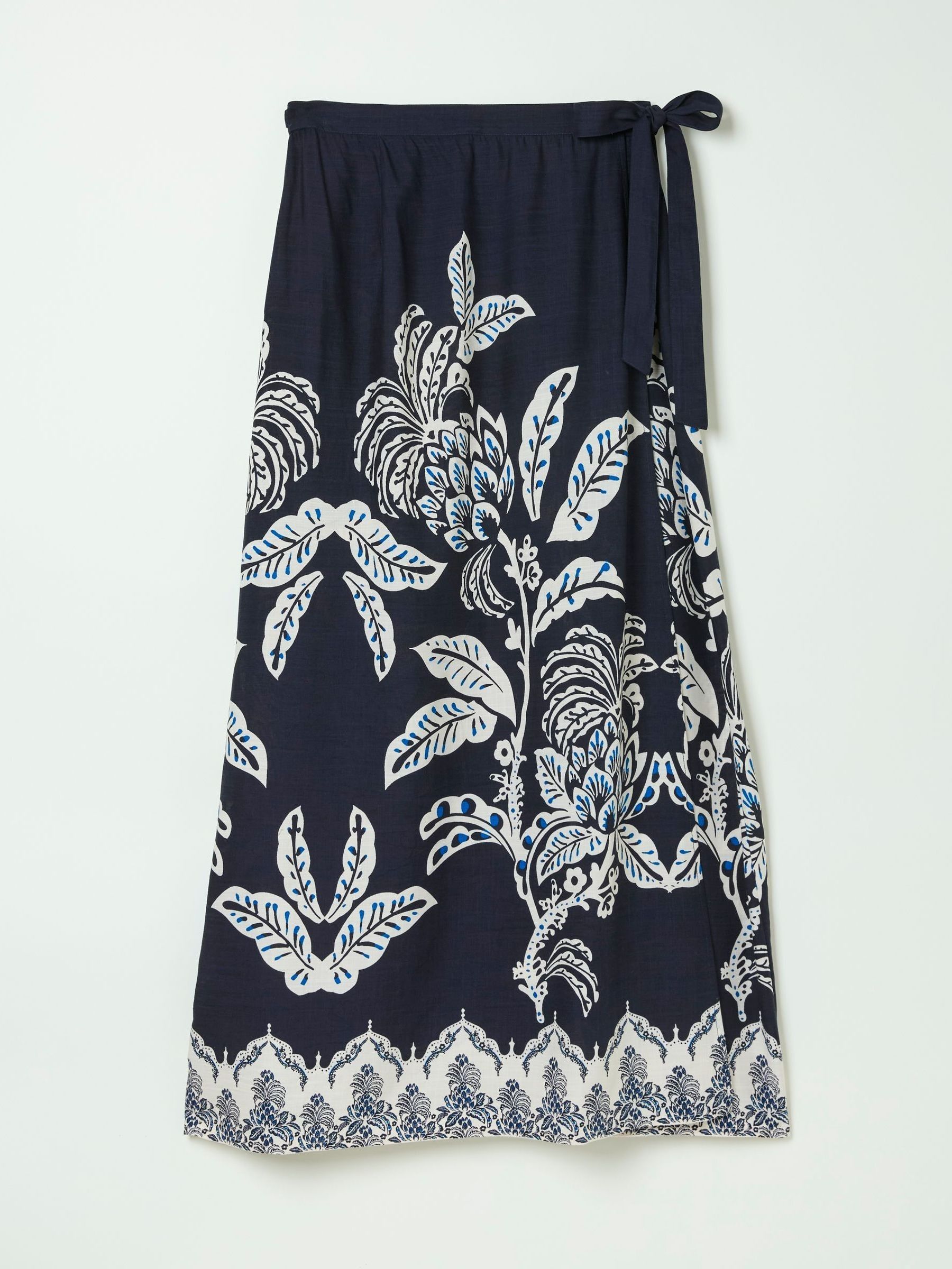 Blakely Blue Damask Placement Midi Skirt - Image 5 of 5