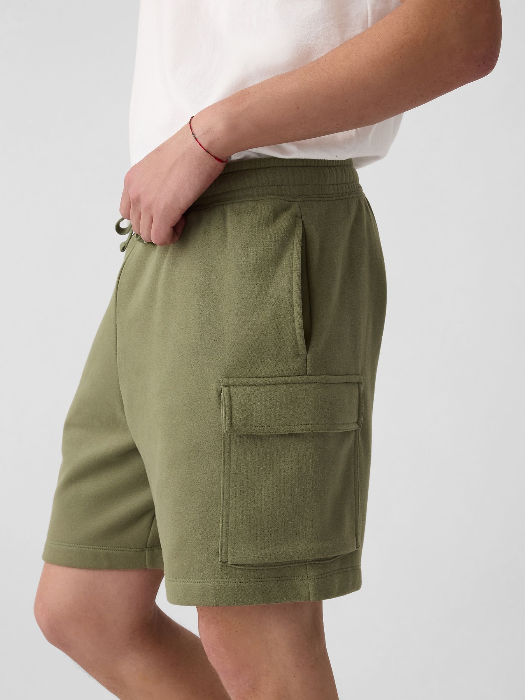 Green Sweat Cargo Shorts - Image 2 of 6
