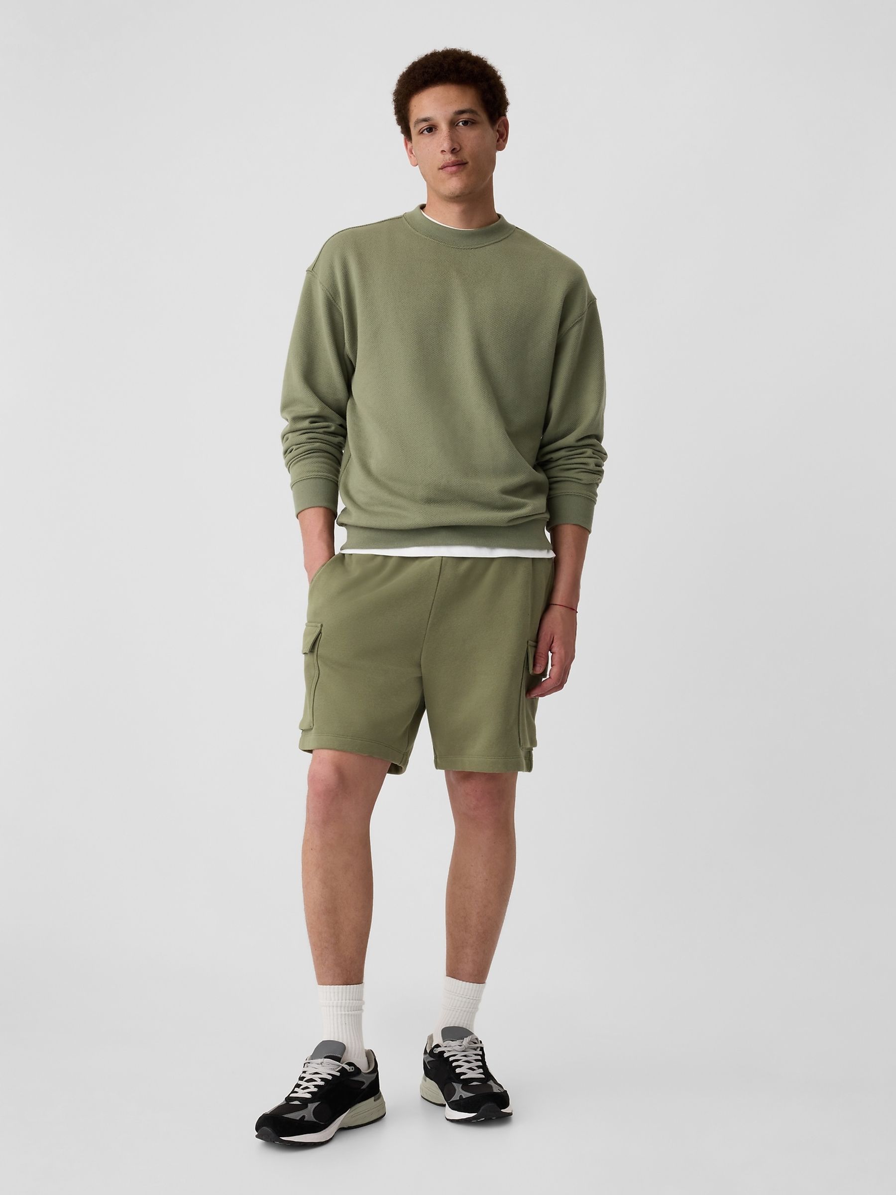 Green Sweat Cargo Shorts - Image 3 of 6