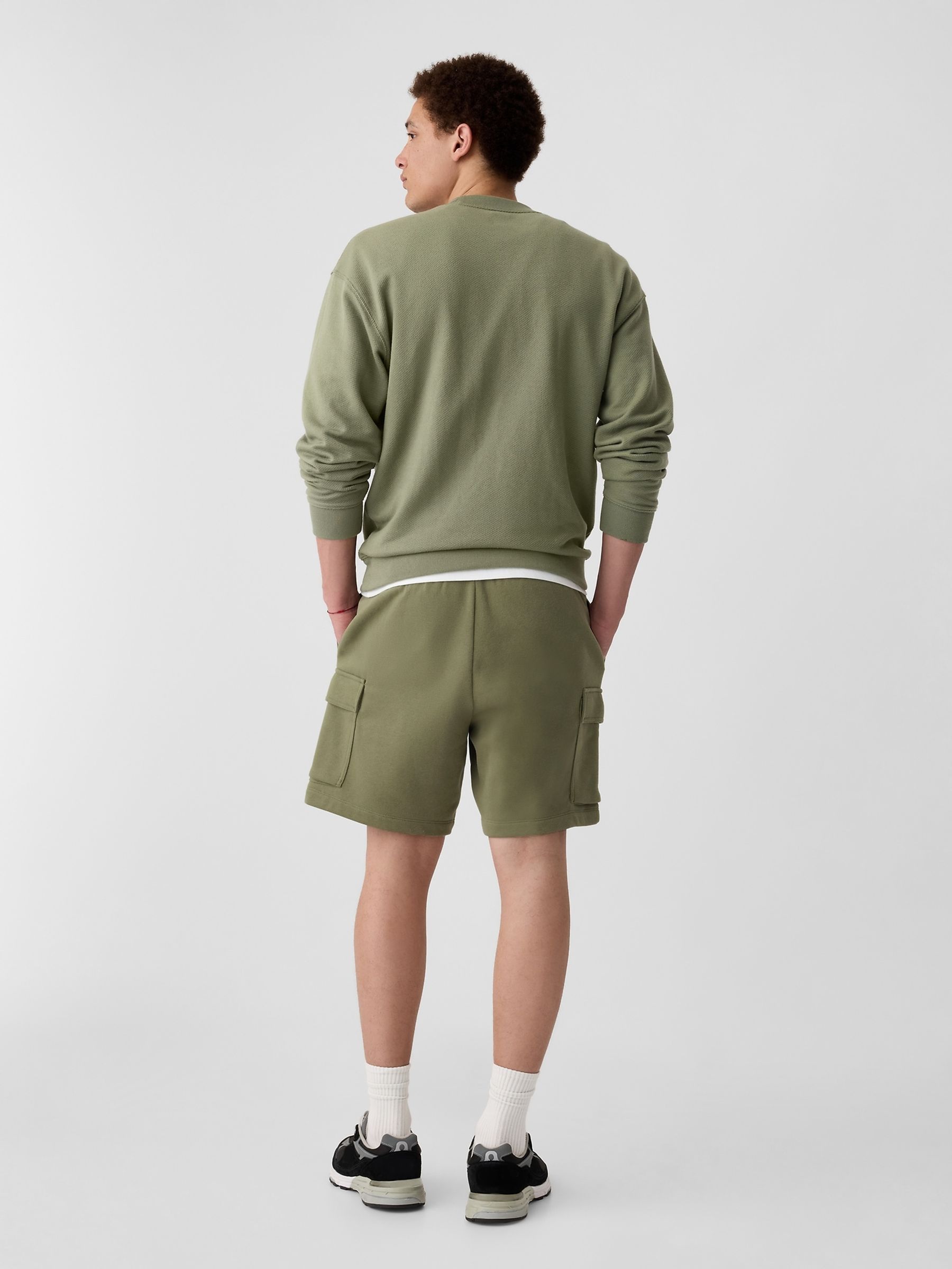Green Sweat Cargo Shorts - Image 4 of 6