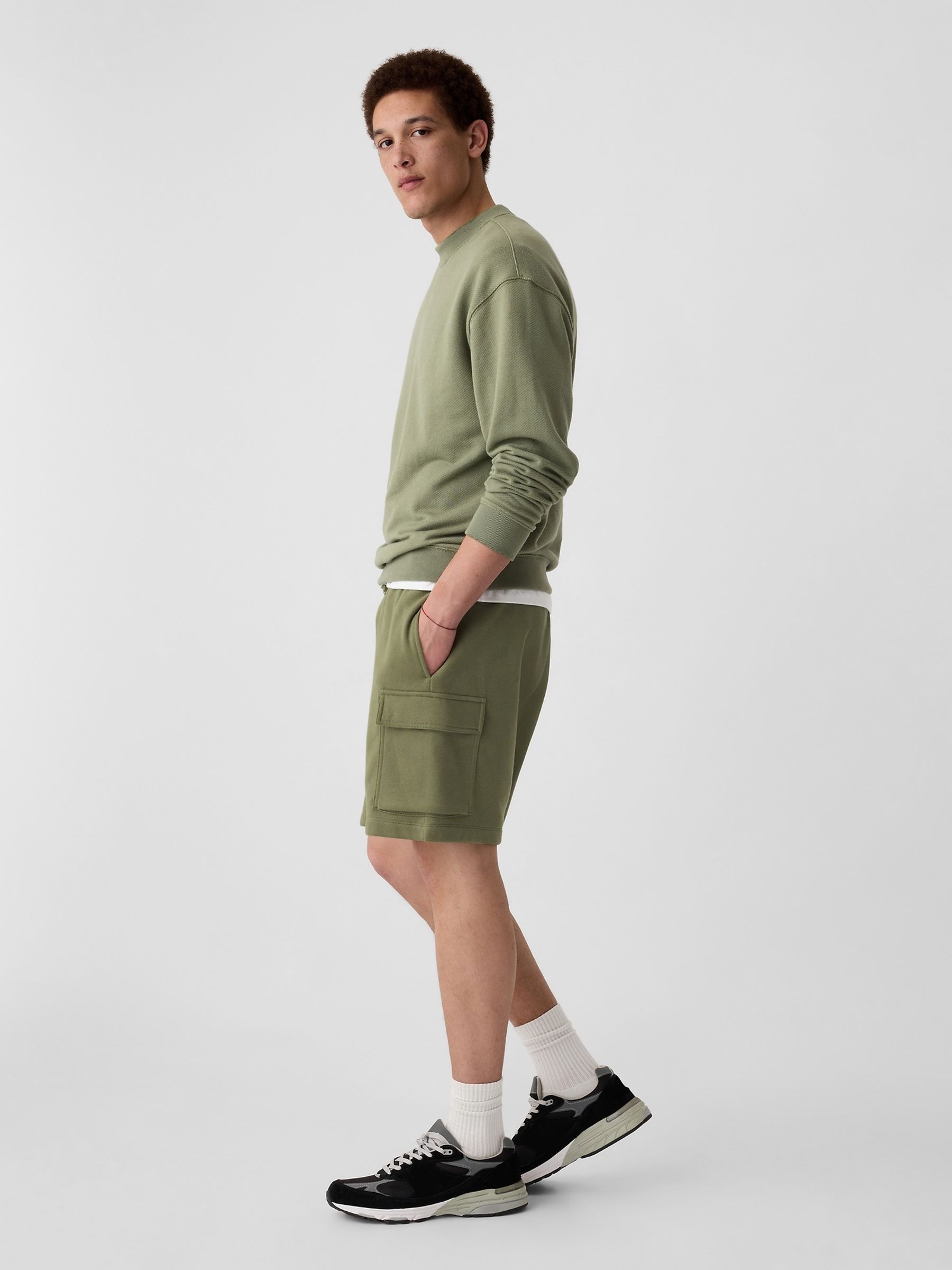 Green Sweat Cargo Shorts - Image 5 of 6