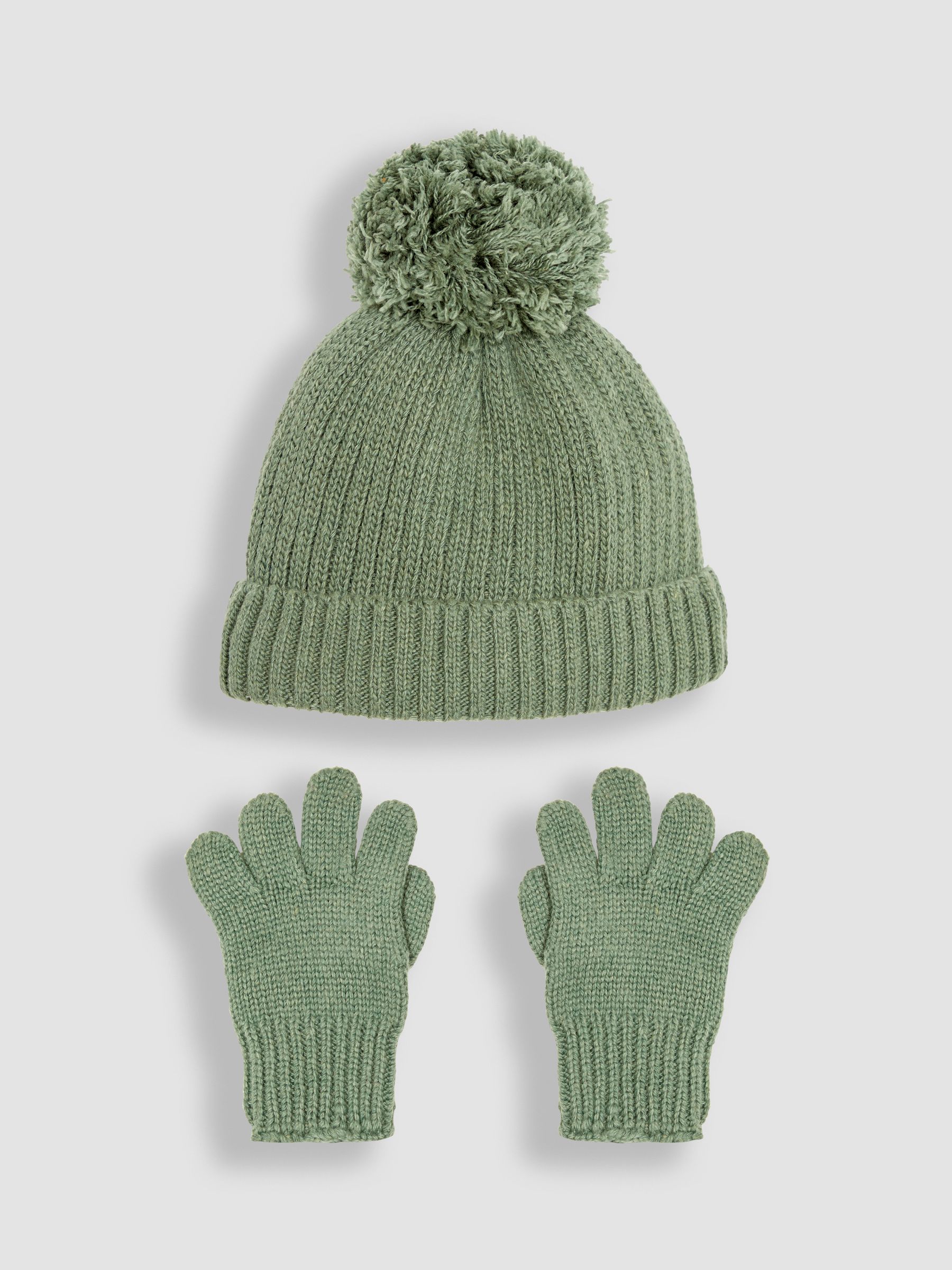 Khaki Rib Hat And Gloves Set - Image 1 of 4