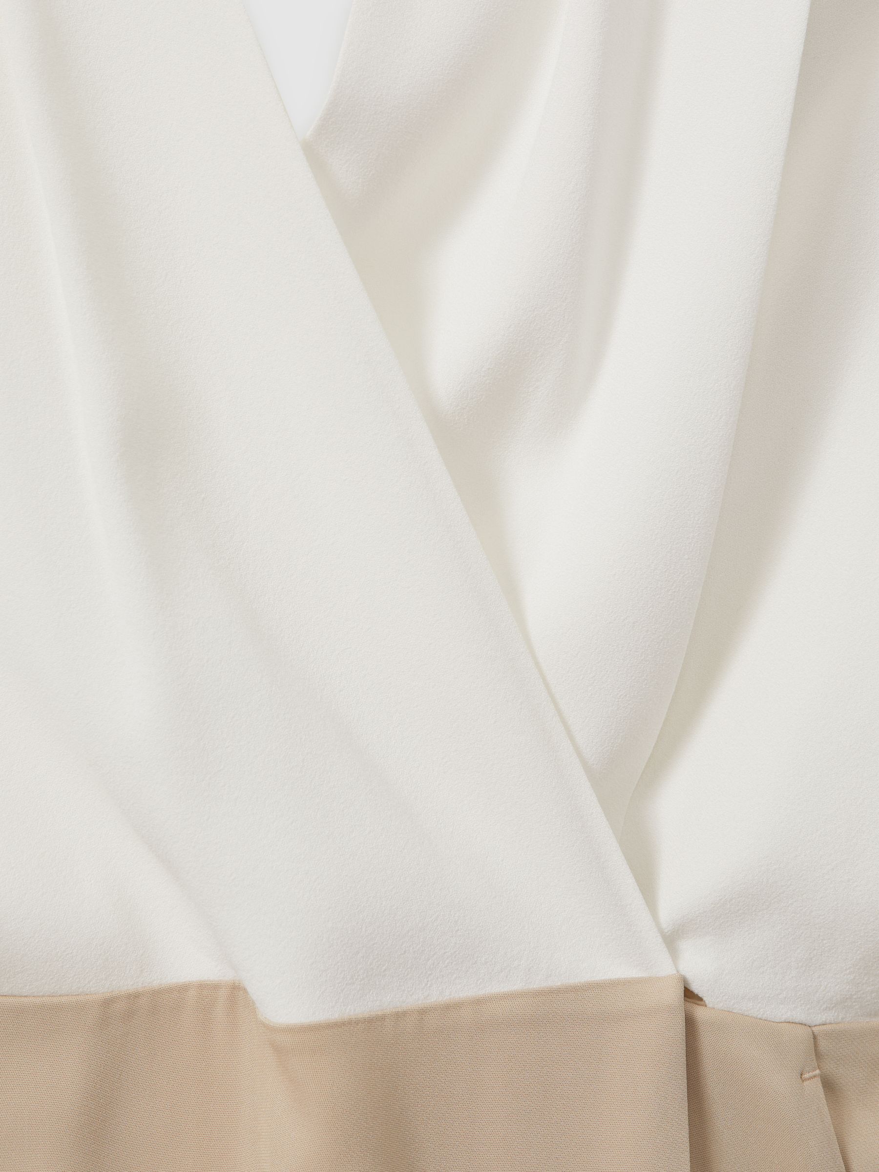 Wrap-Front Shift Dress in Nude/Ivory - Image 6 of 6