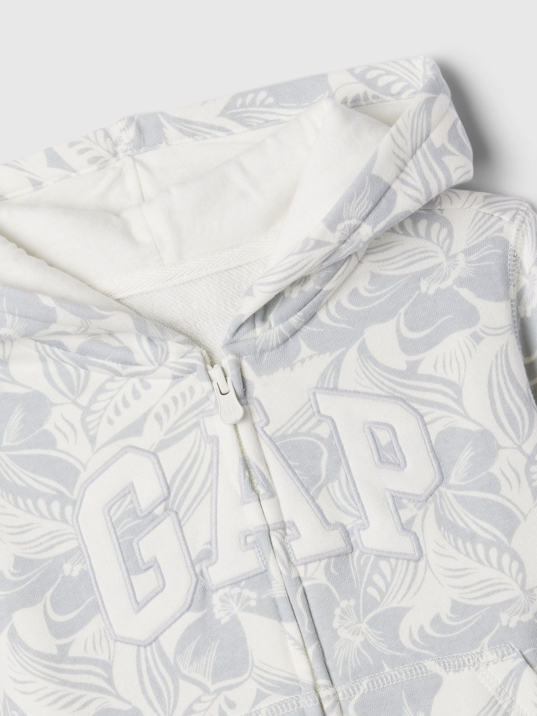 Grey Cotton Logo Print Zip Hoodie (Newborn-5yrs) - Image 3 of 3
