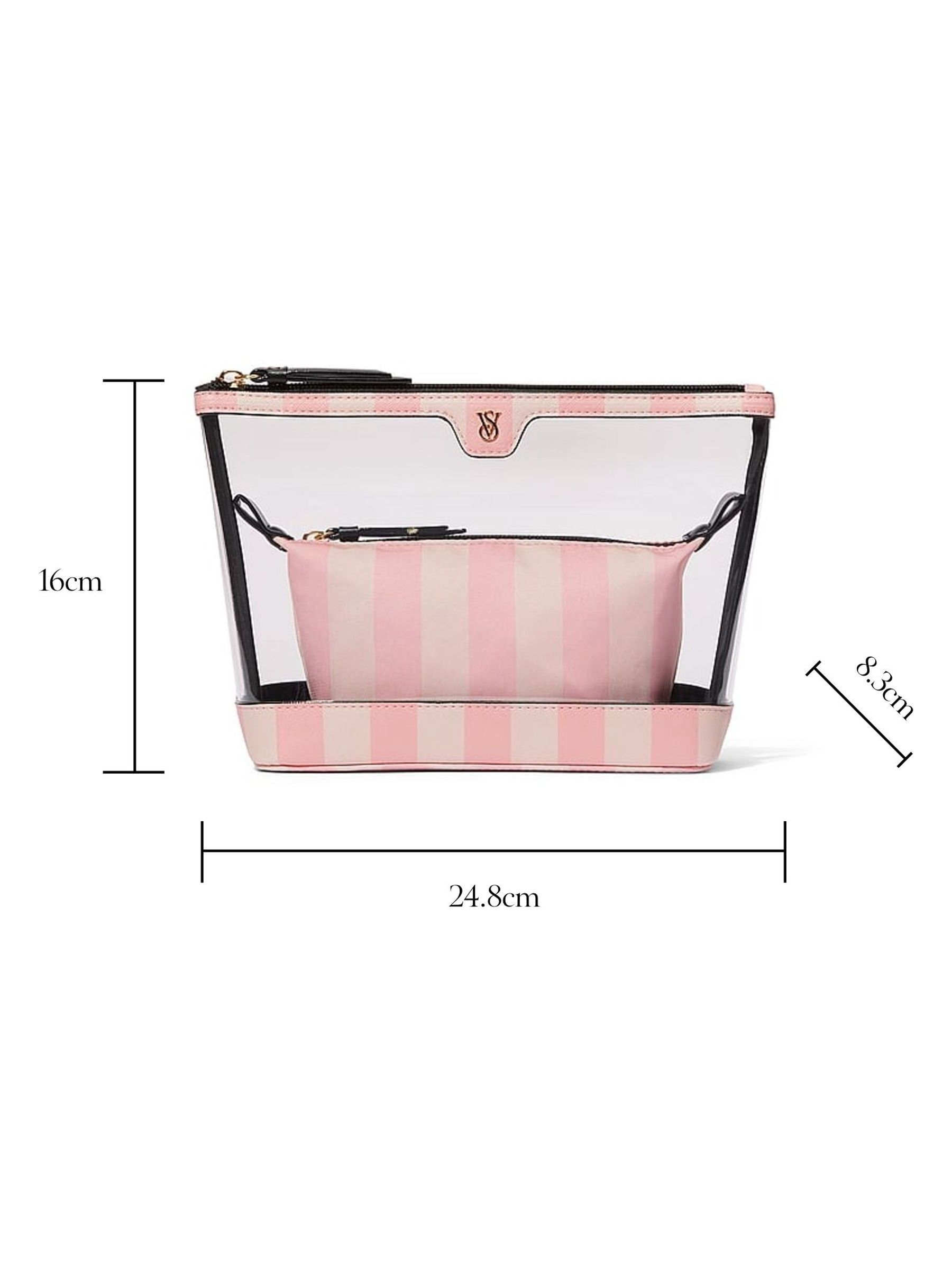 Iconic Stripe Pink AM/PM Makeup Bag Duo - Image 3 of 3