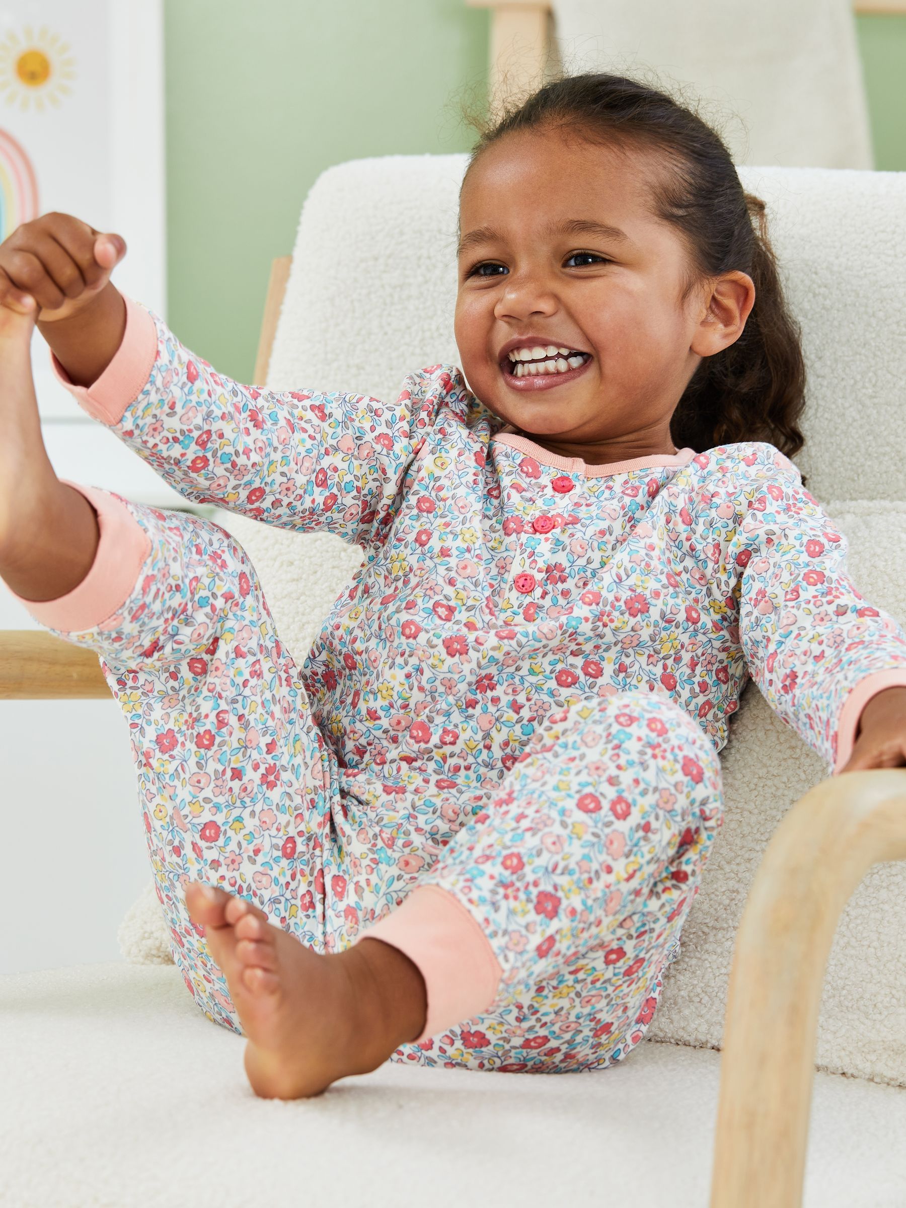 Orange Meadow Floral Jersey Pyjamas - Image 2 of 5