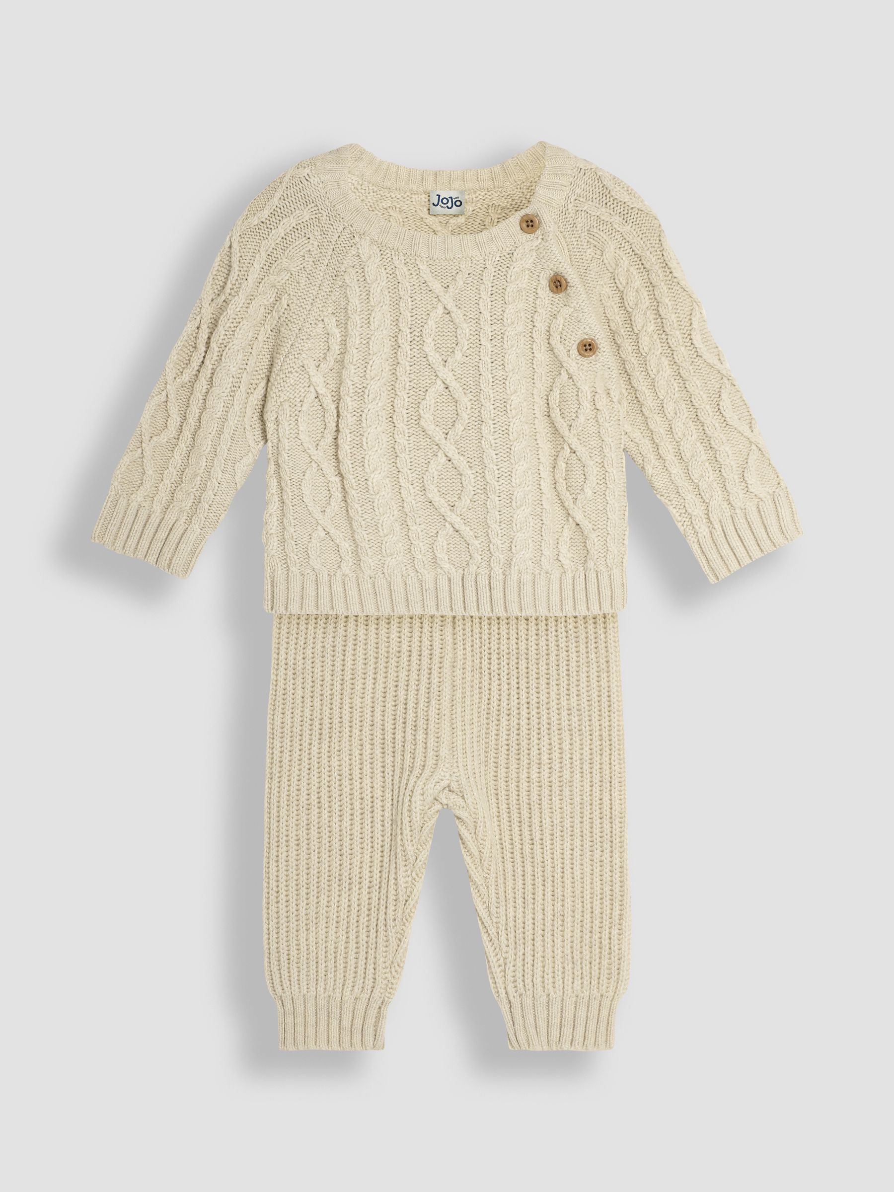 Cream Cable Knit Jumper & Trouser Baby Set - Image 1 of 4