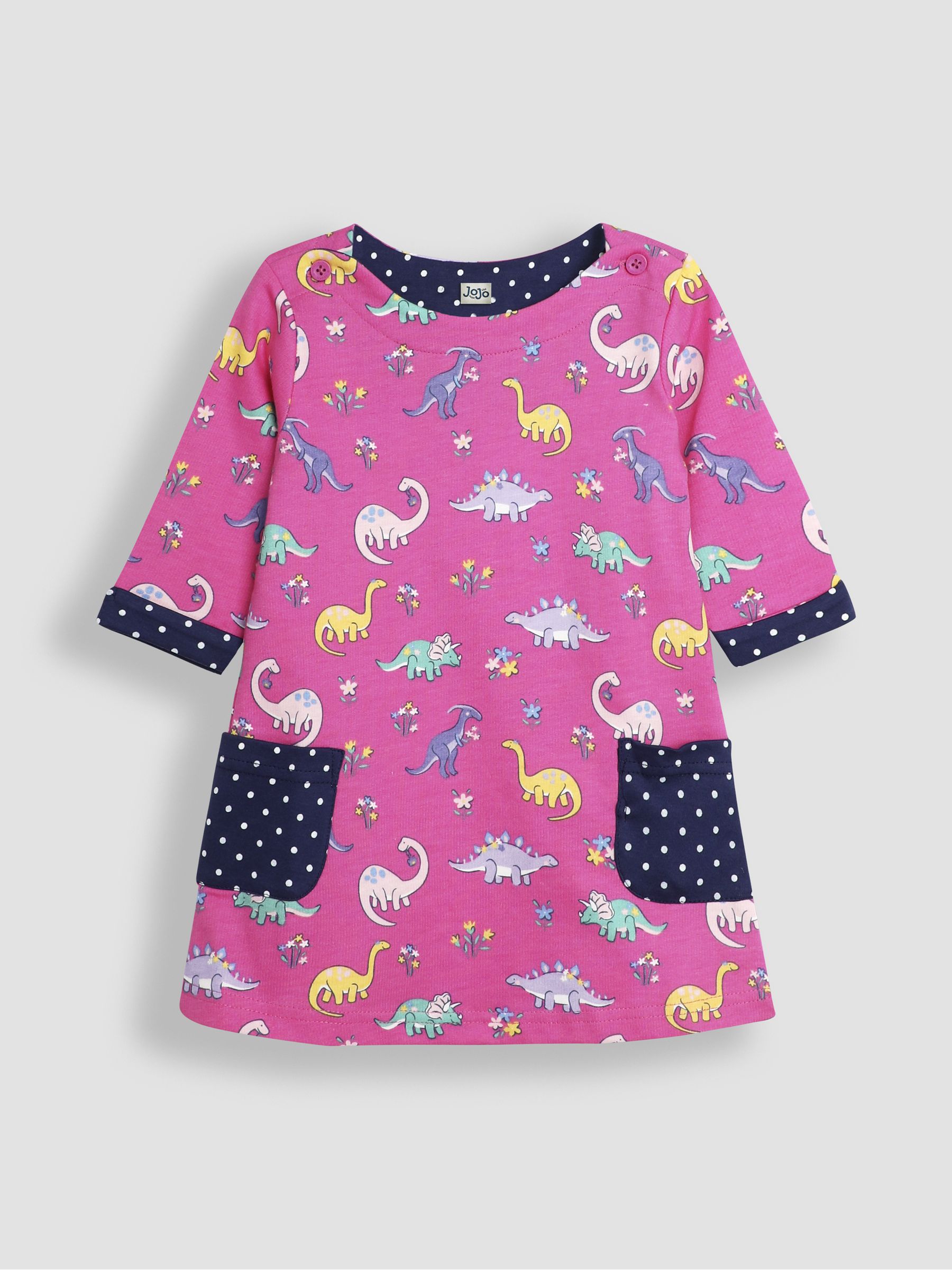 Fuchsia Pink Dino A-Line Dress - Image 1 of 4