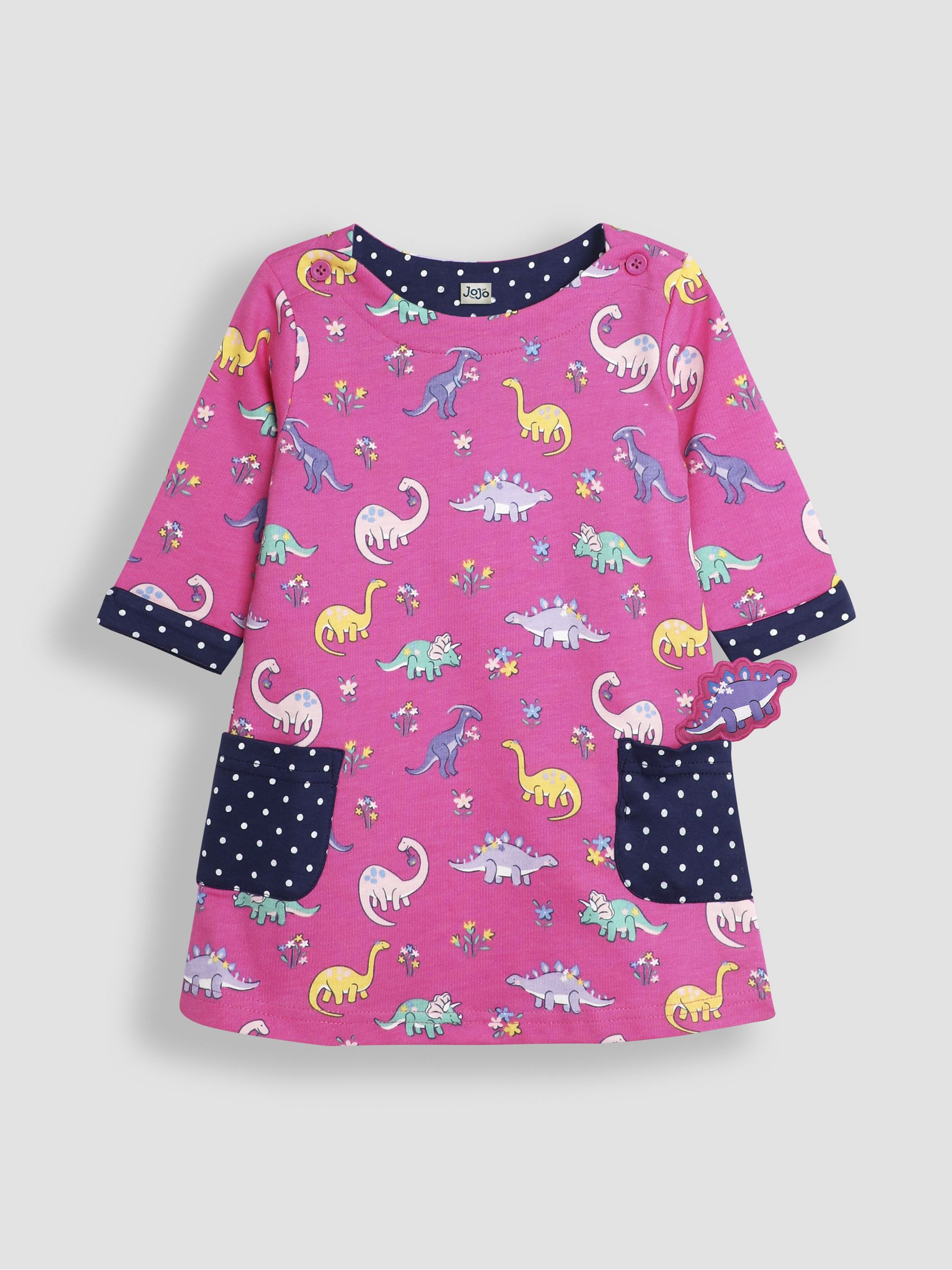Fuchsia Pink Dino A-Line Dress - Image 3 of 4
