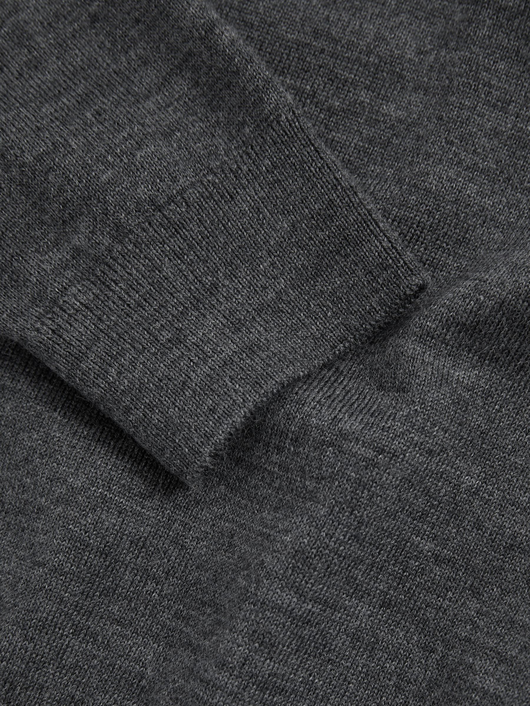 9-13 yrs Merino Wool V-Neck Jumper in Grey - Image 3 of 3