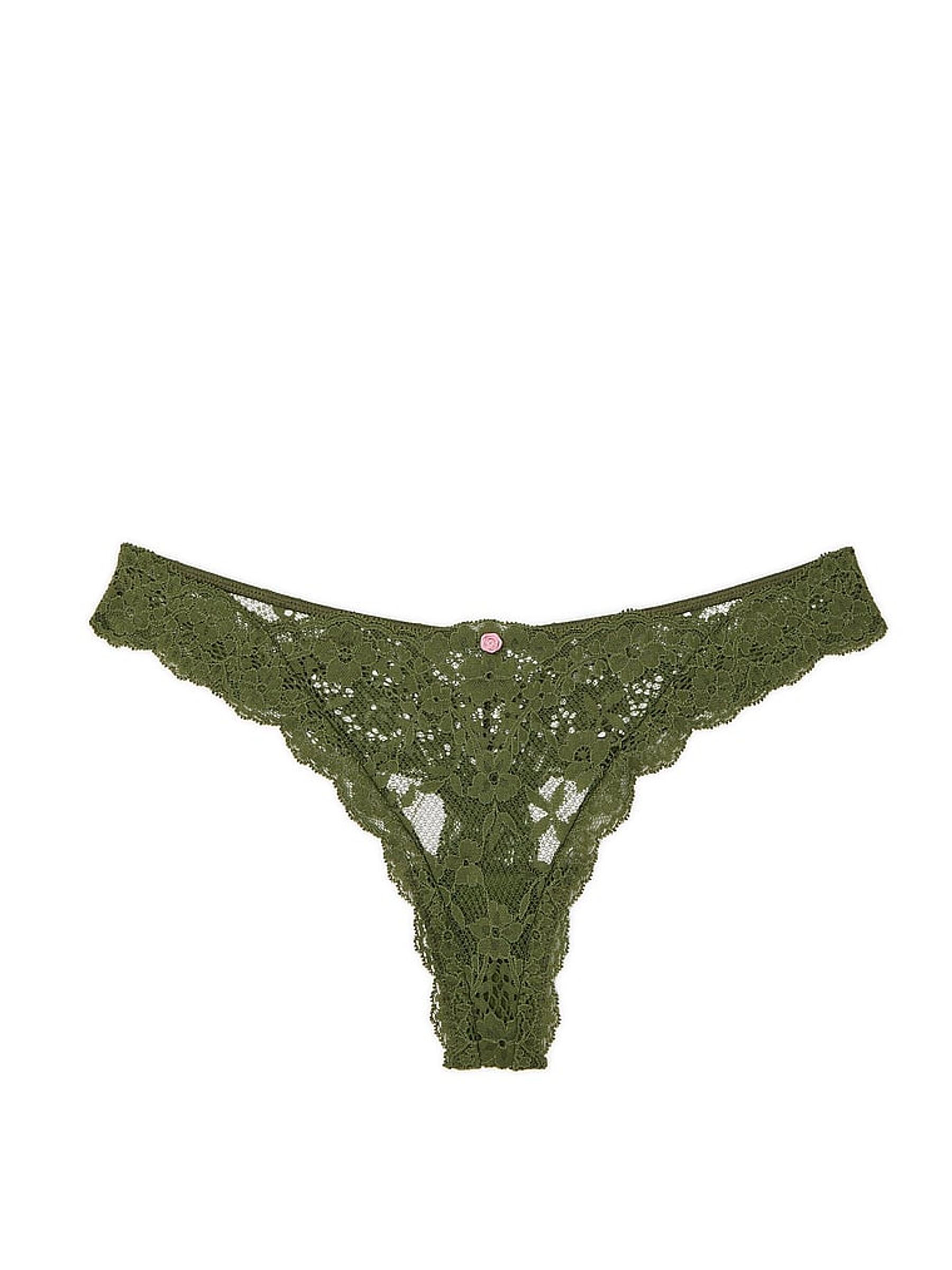 Woodland Green Lace Thong Knickers - Image 3 of 3
