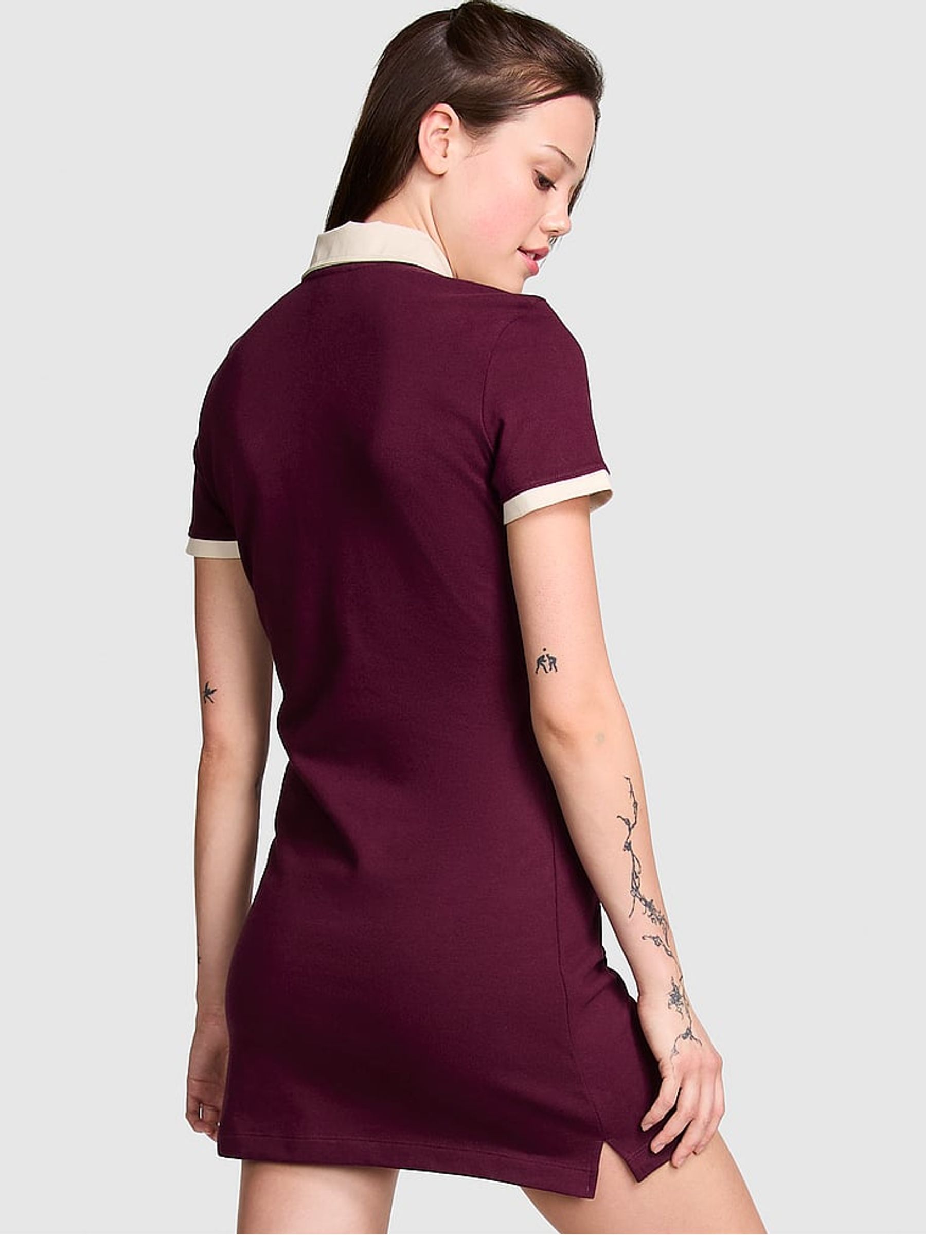 Purple Rose Short Sleeve Rugby Dress - Image 2 of 3