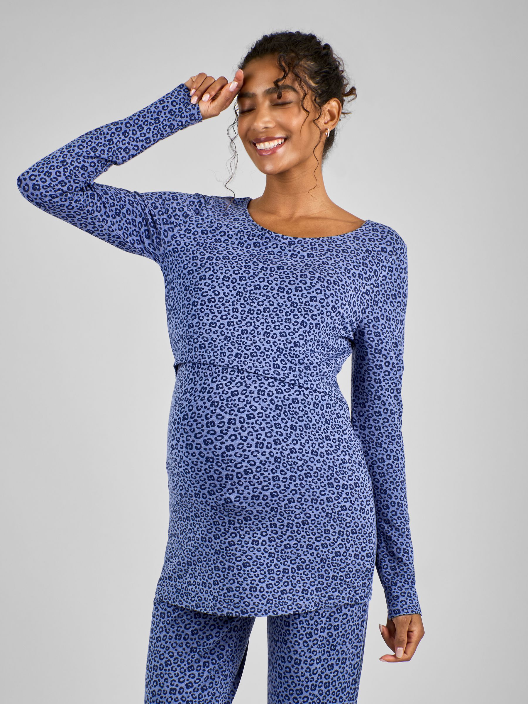 Blue Maternity and Nursing Pyjamas Set - Image 3 of 5