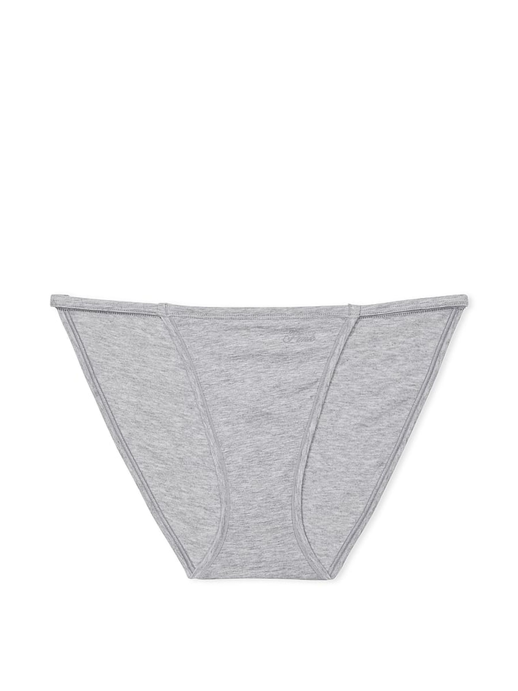 Grey Heather Cotton String Bikini Knickers - Image 3 of 3