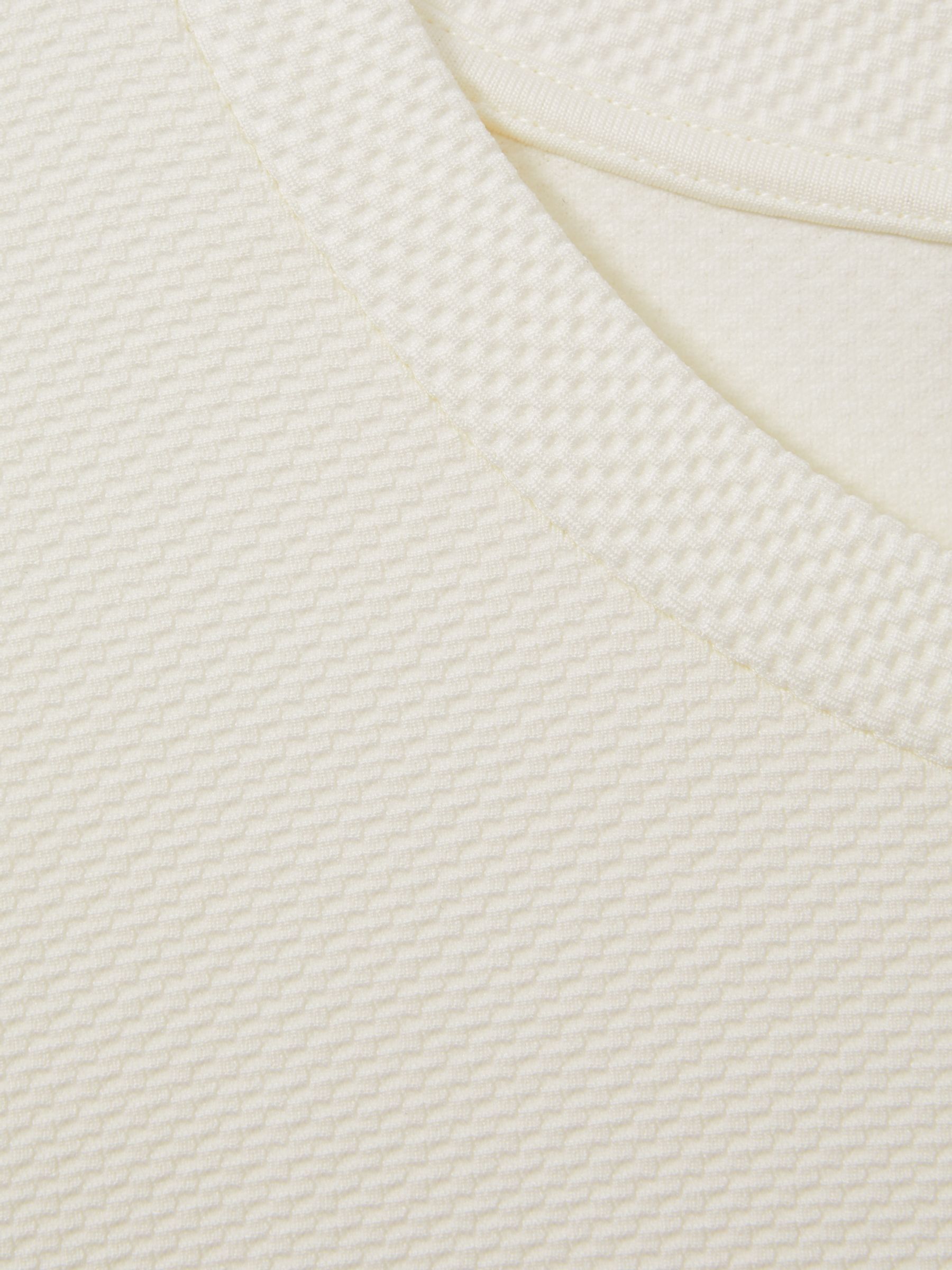 Textured Crew-Neck T-Shirt in Off White - image 3