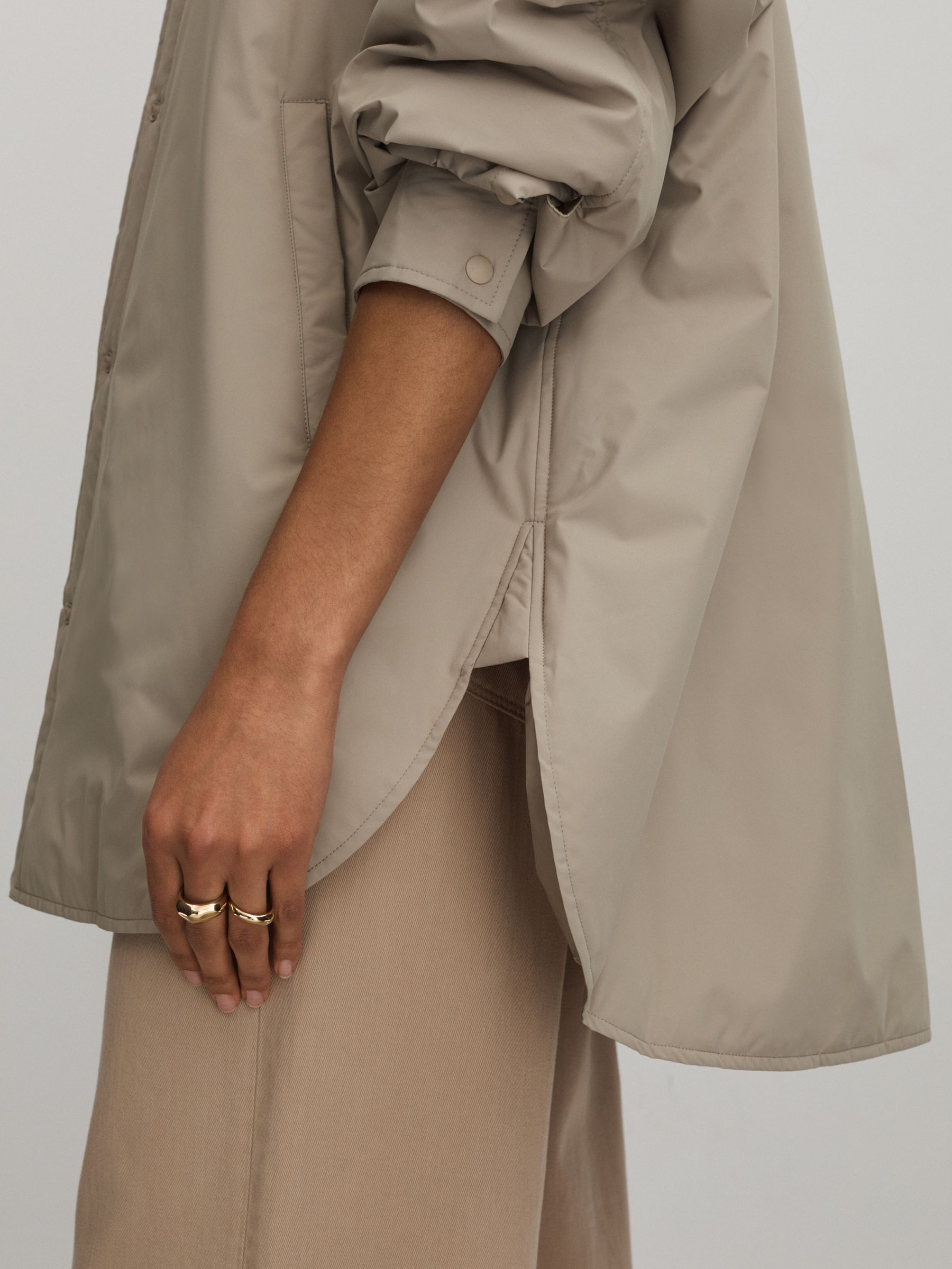 Scandinavian Edition Padded Shirt Jacket in Khaki - Image 4 of 6