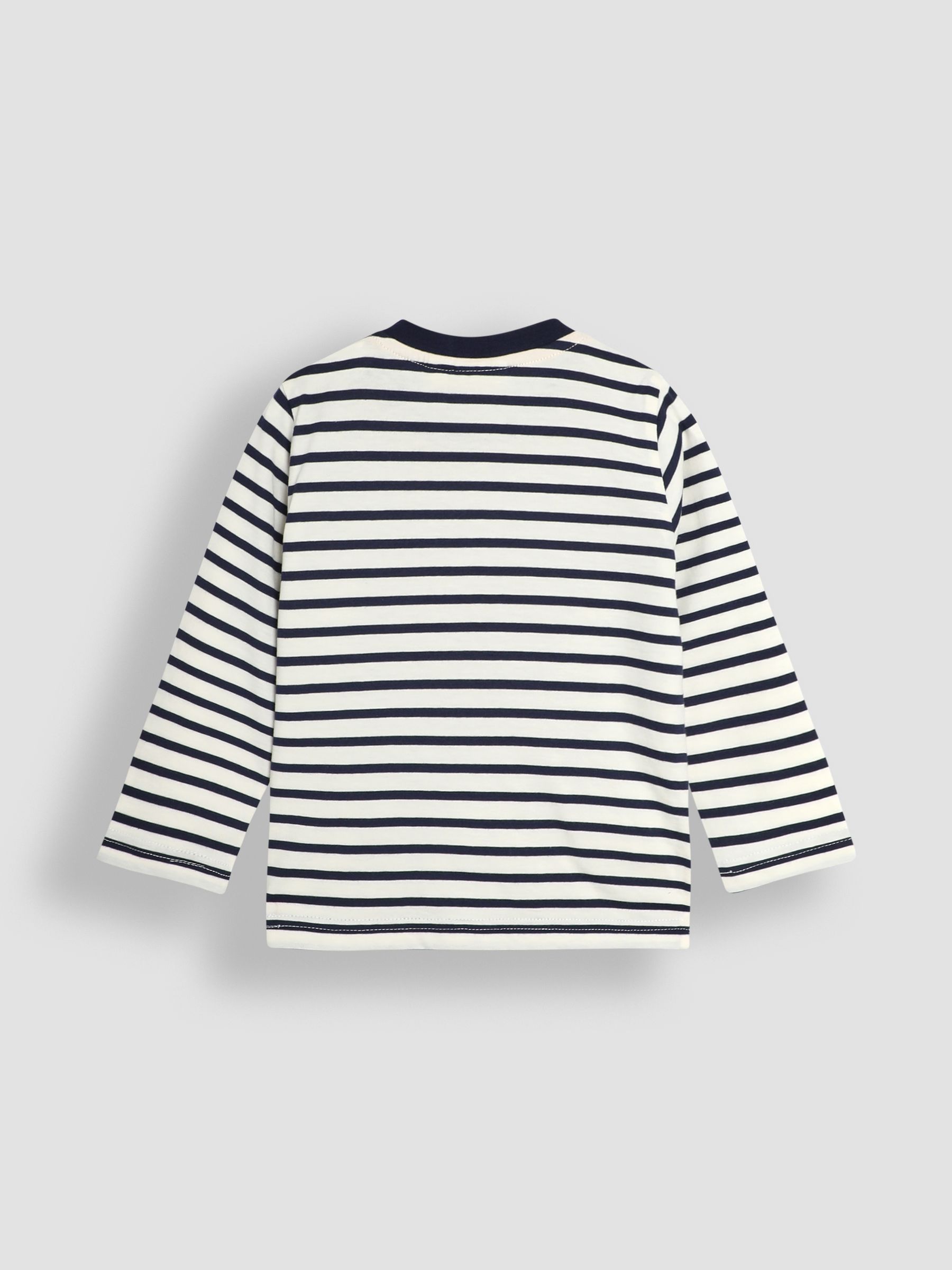 Ecru Navy Stripe Tractor & Highland Cow Applique Top - Image 2 of 3
