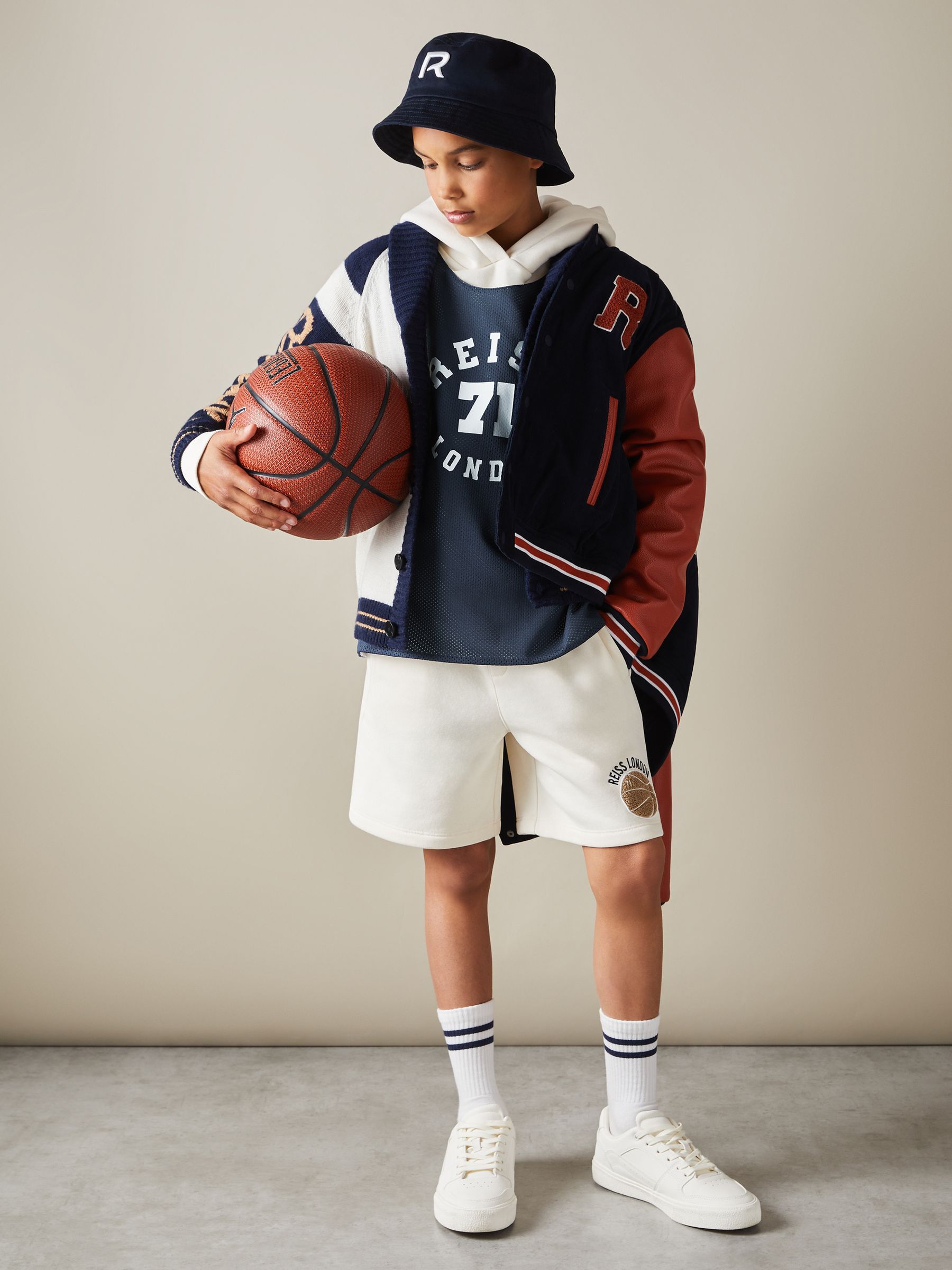 Junior Airtex Reversible Vest in Navy/Optic White - Image 3 of 6