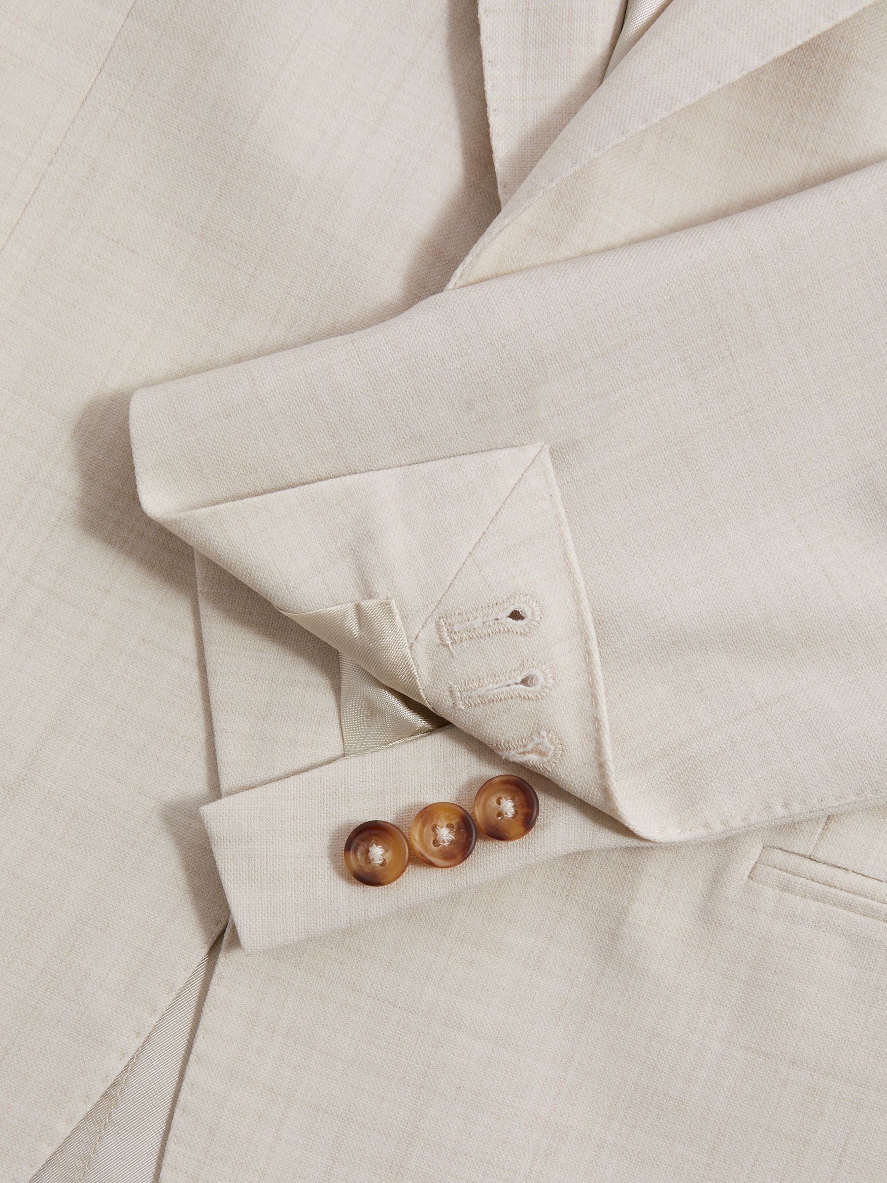 Slim Fit Single Breasted Blazer in Stone - Image 8 of 9