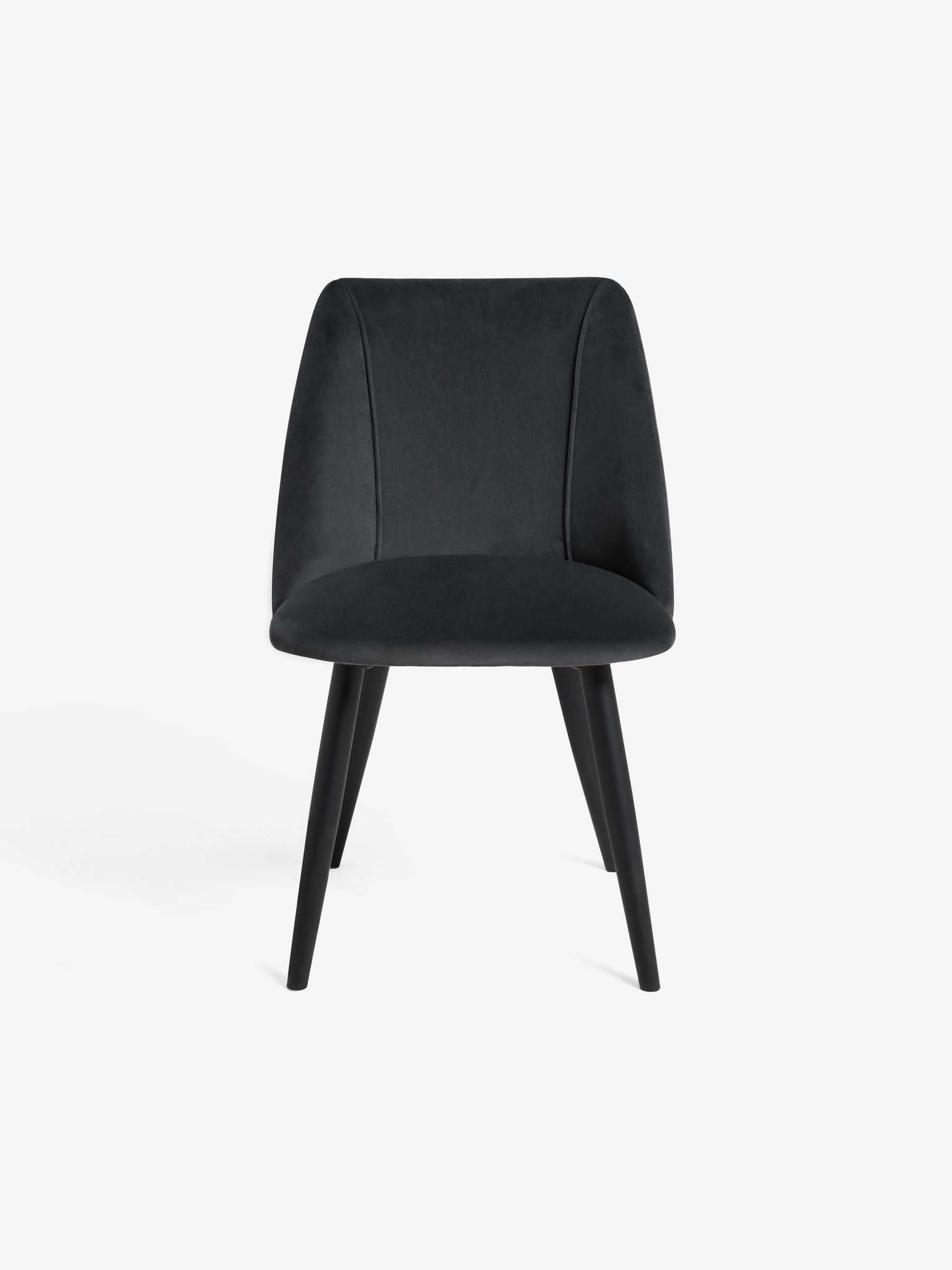 Set of 2 Charcoal Black Velvet Lule Non Arm Dining Chairs - Image 5 of 5 Set of 2 Charcoal Black Velvet Lule Non Arm Dining Chairs - Image 5 of 5