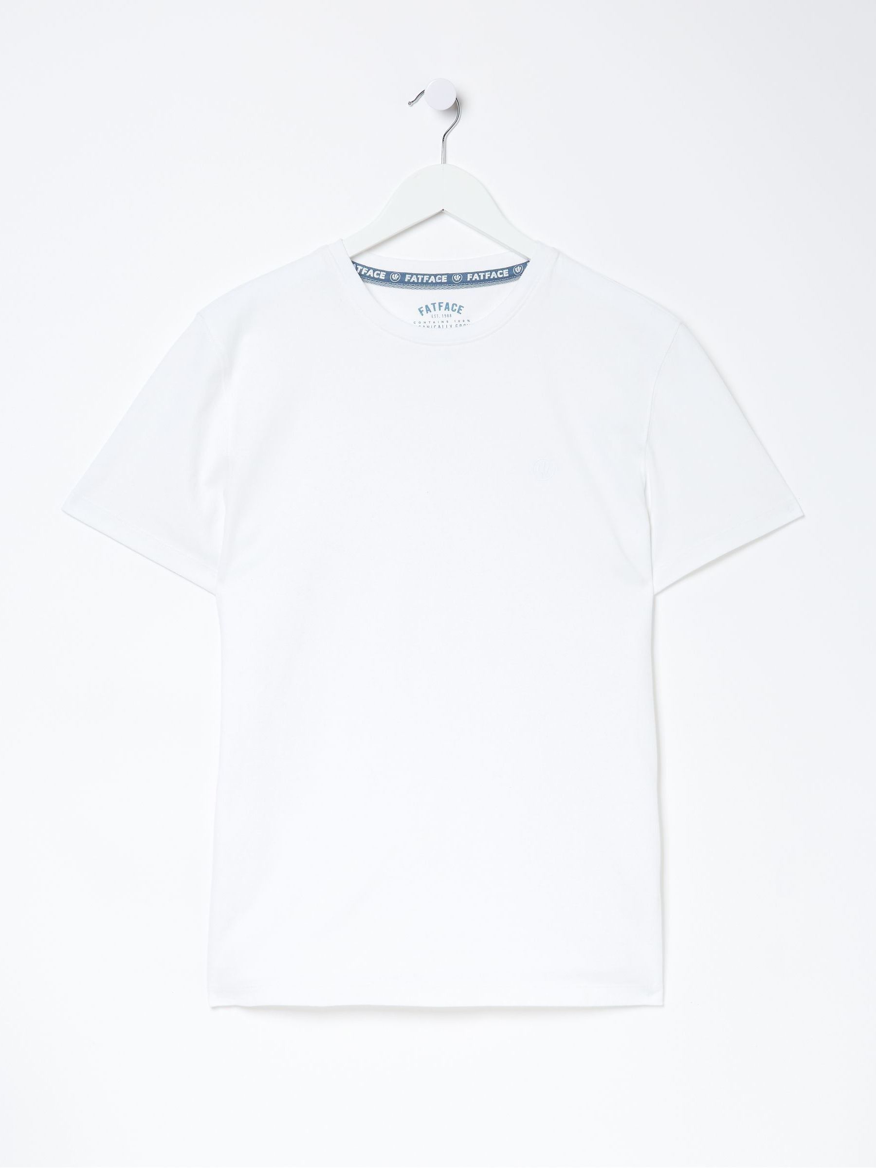 Lulworth White 100% Cotton Organic Crew T-Shirt - Image 2 of 2