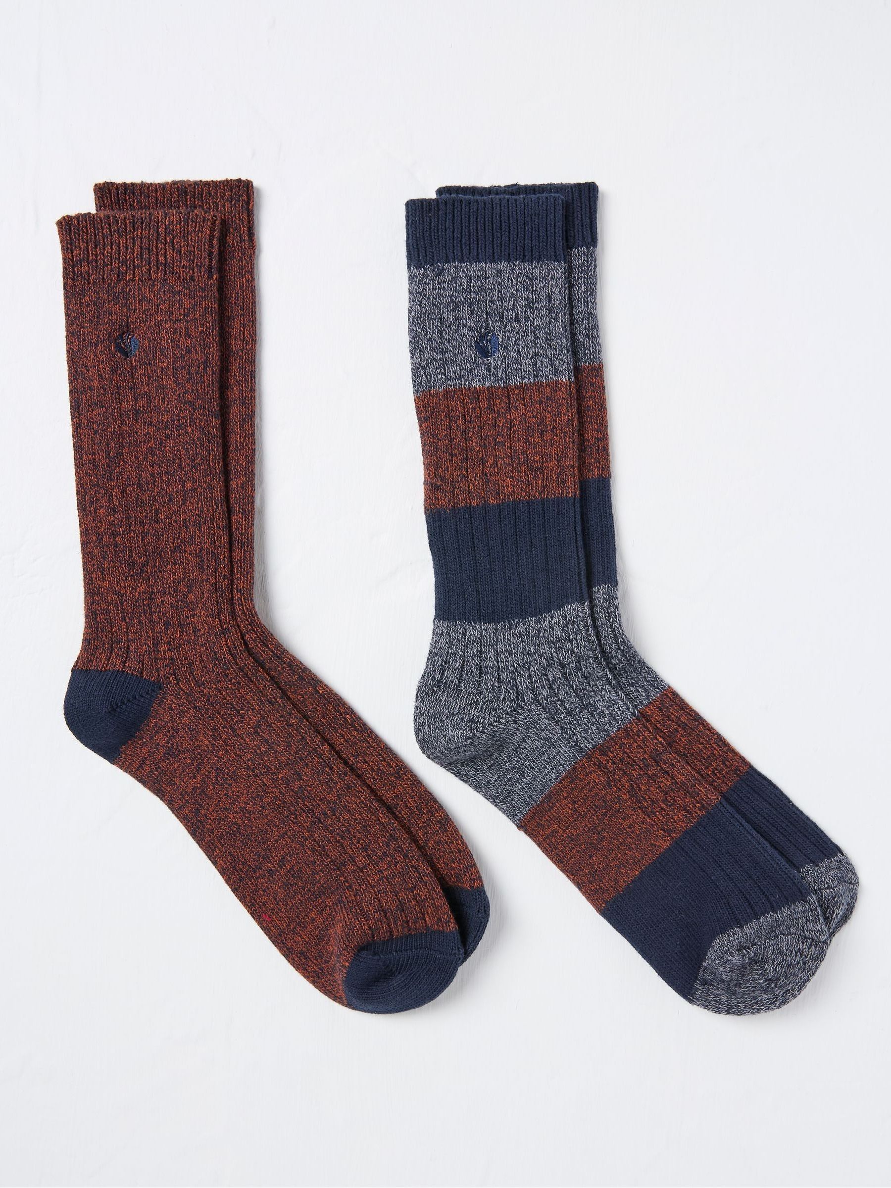 Nathan Blue Geo Socks 2 Pack - Image 1 of 2