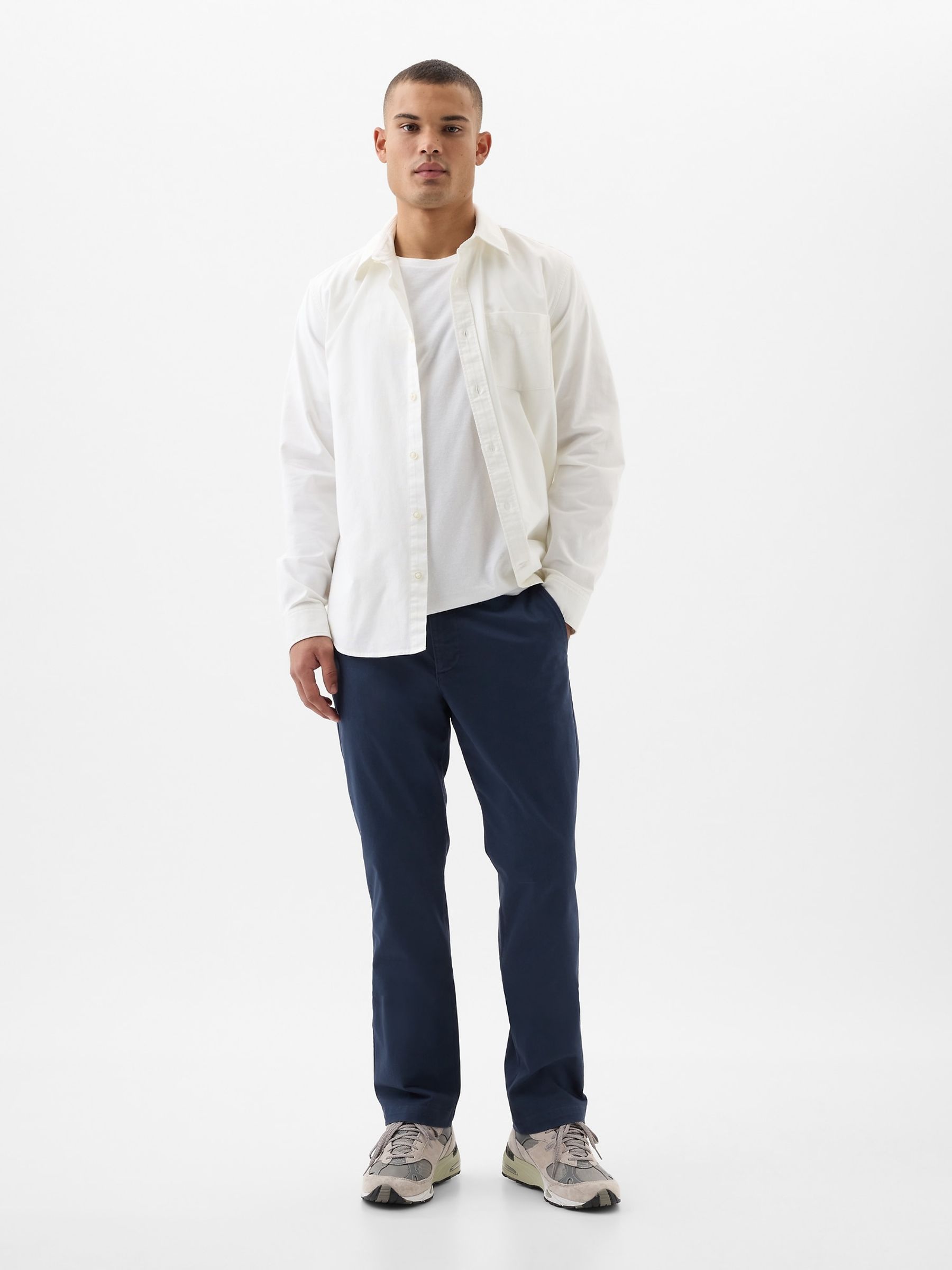 Blue Straight Fit Stretch Essential Chino Trousers - Image 3 of 8