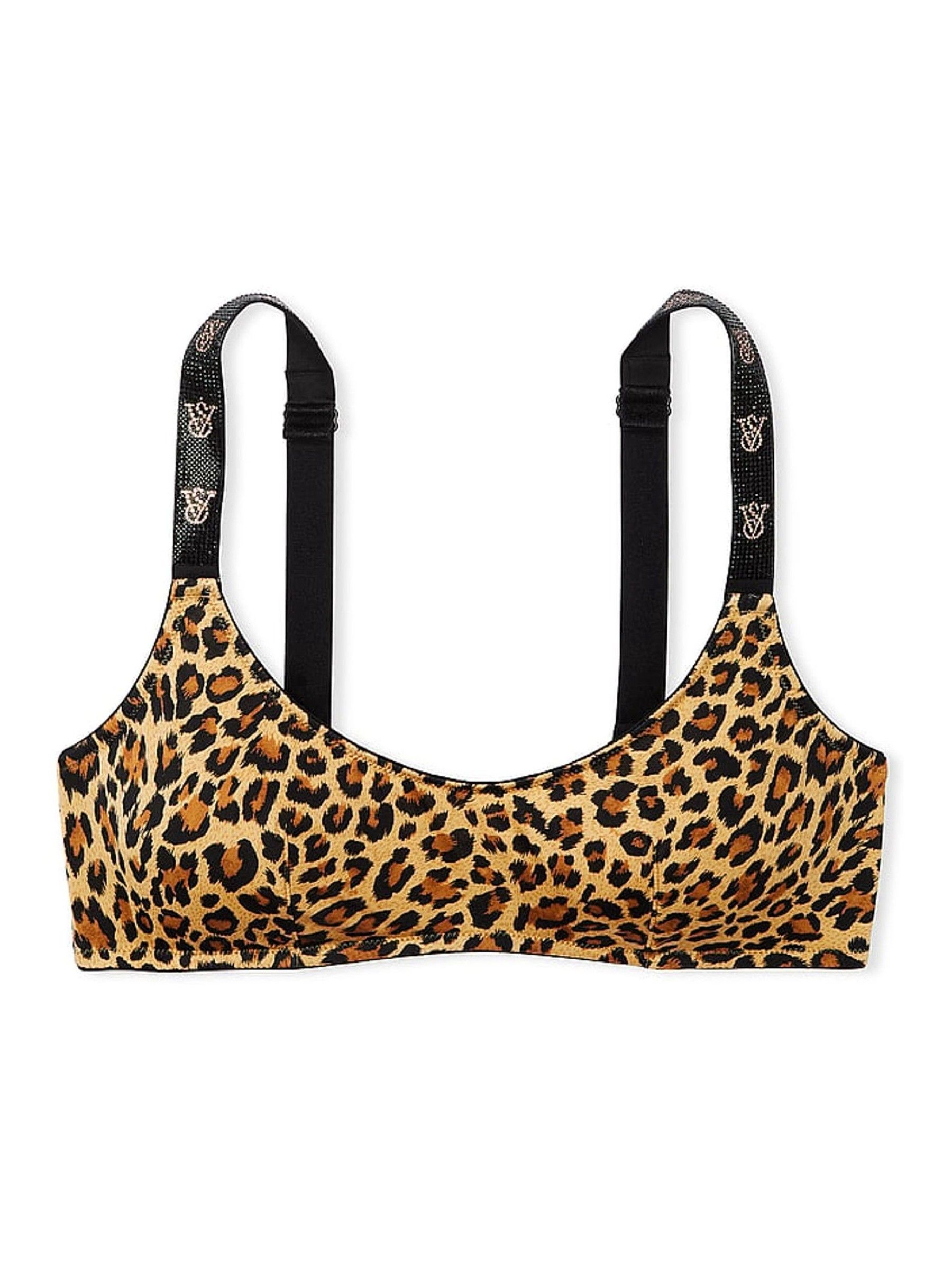 Leopard Brown Smooth Shine Strap Bralette - Image 3 of 3