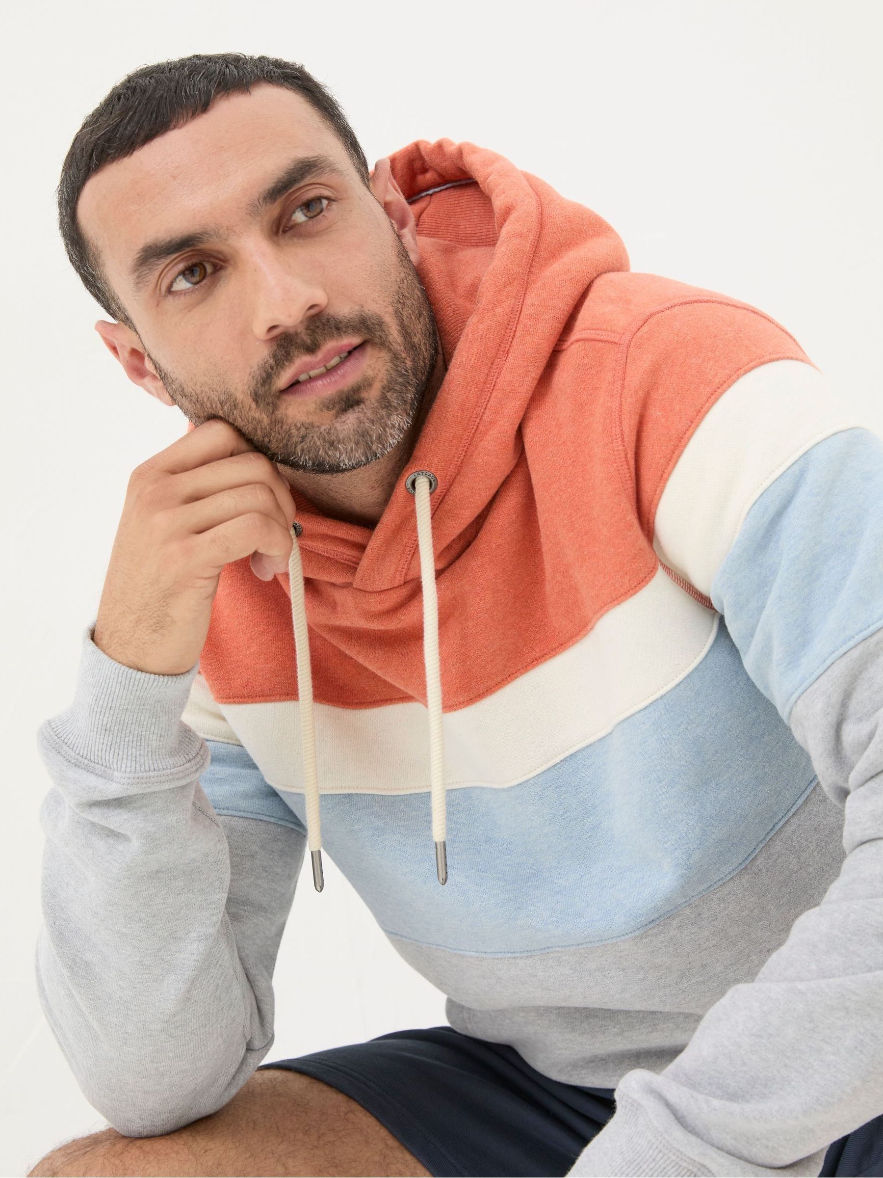 Brooke Orange Cut and Sew Overhead Hoodie - Image 3 of 9