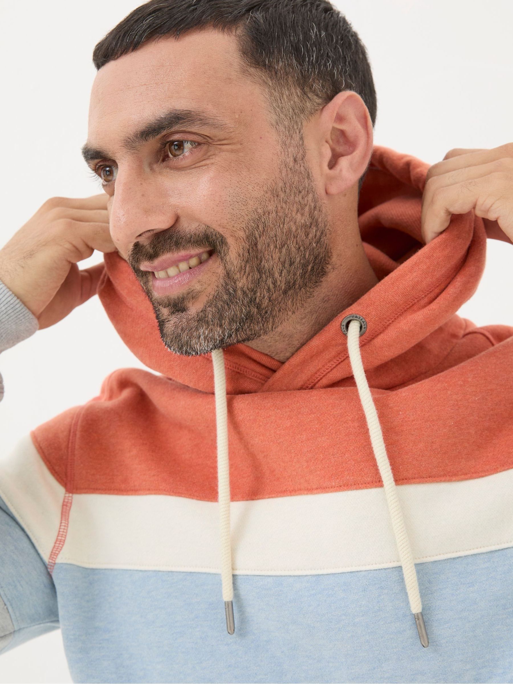 Brooke Orange Cut and Sew Overhead Hoodie | FatFace