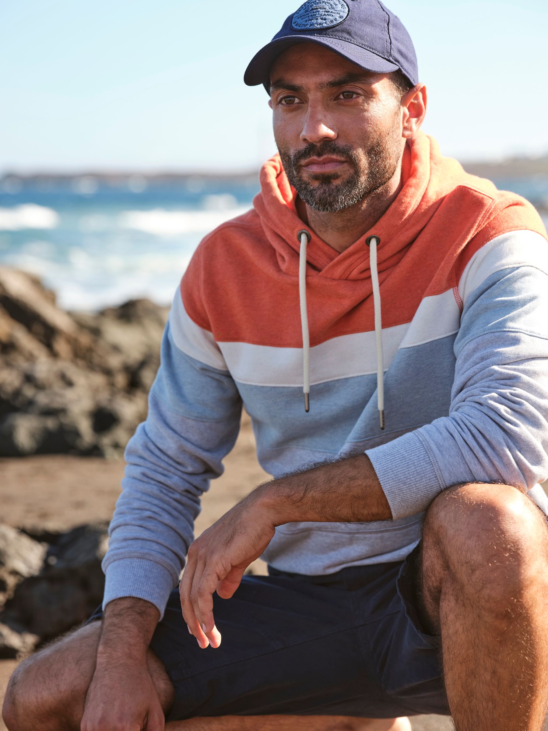 Brooke Orange Cut and Sew Overhead Hoodie - Image 6 of 9