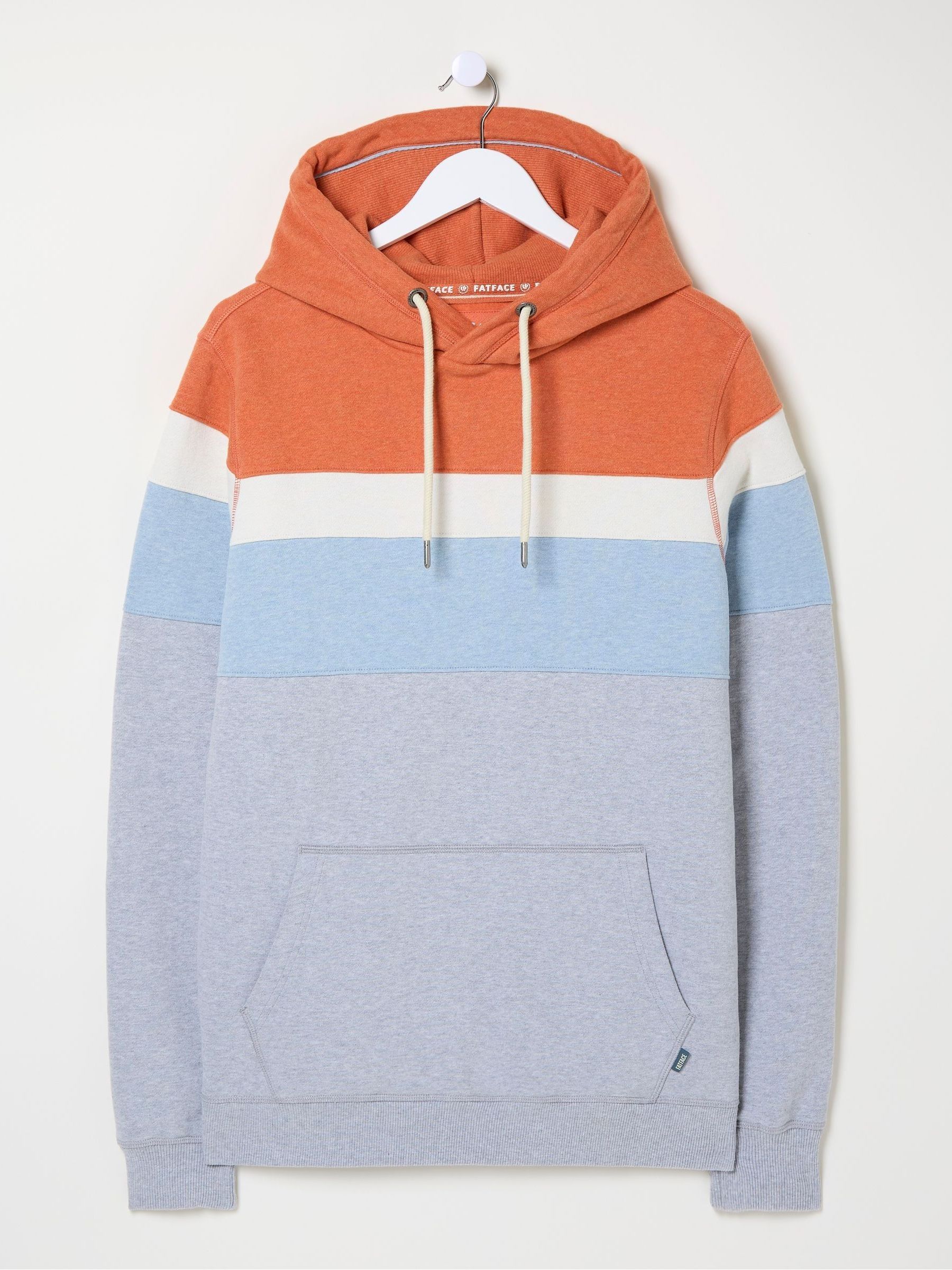 Brooke Orange Cut and Sew Overhead Hoodie | FatFace