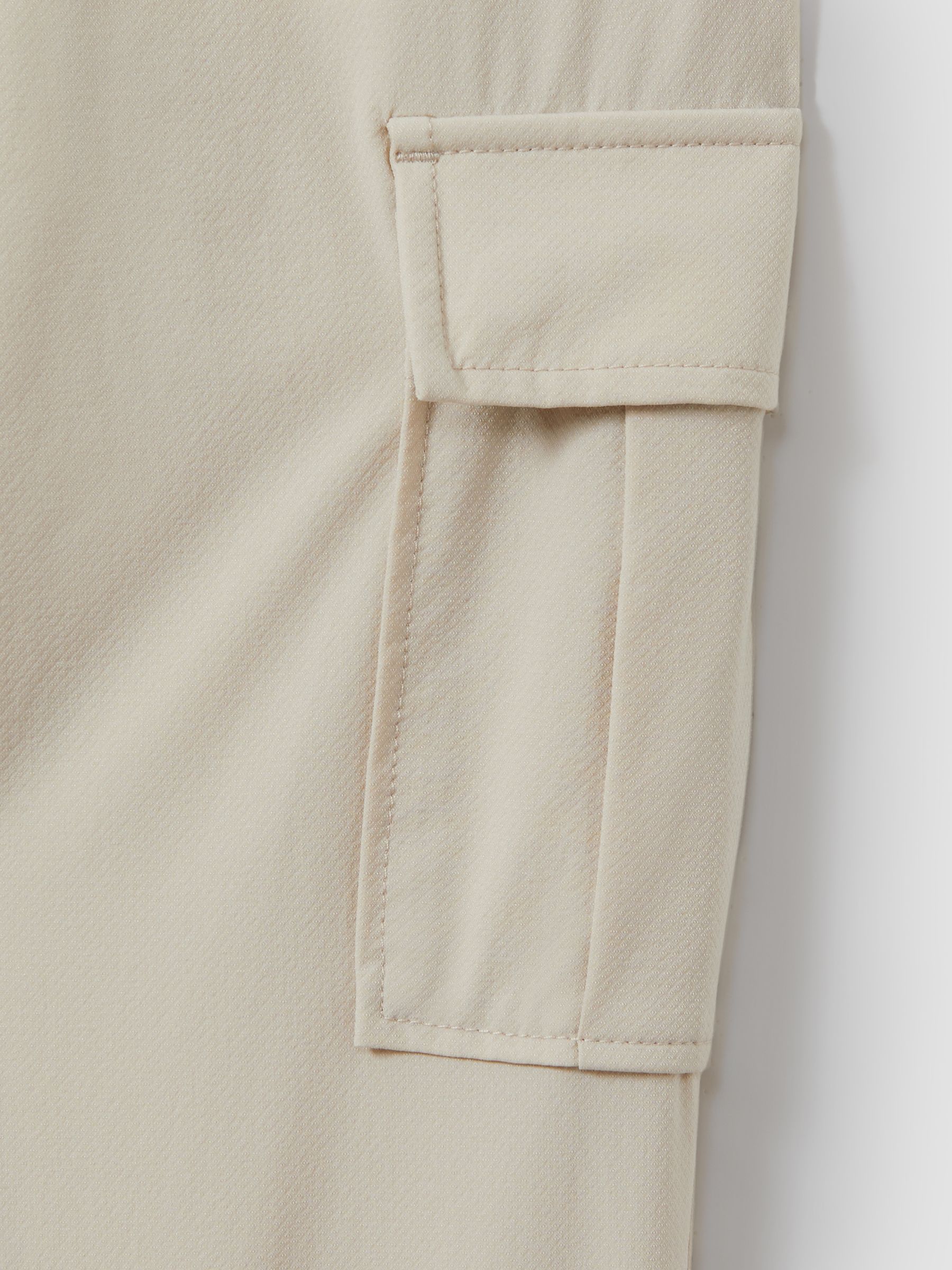 9-14 yrs Technical Drawstring Cuffed Cargo Trousers in Stone - Image 4 of 4