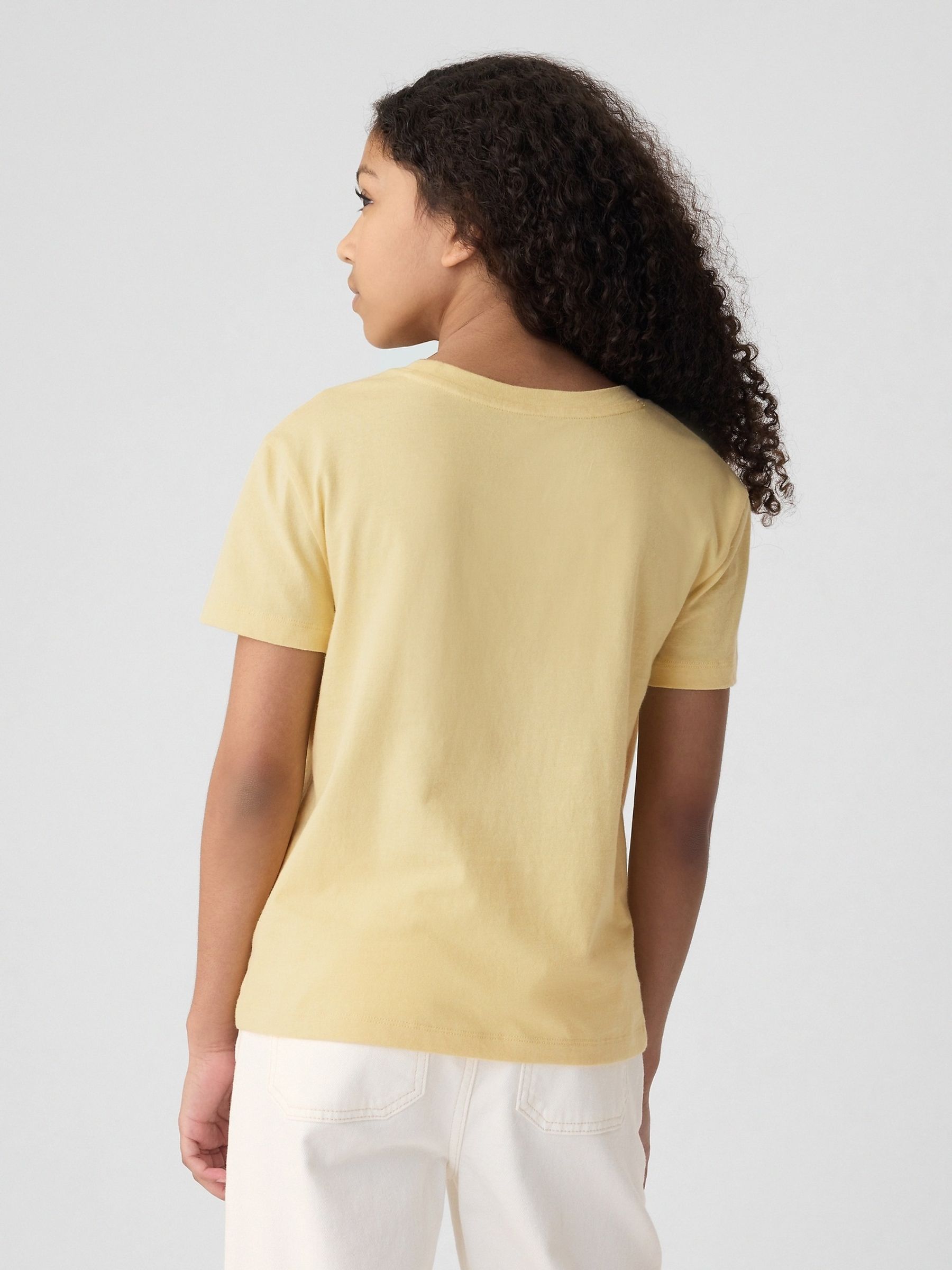 Yellow Star Sequin Graphic Short Sleeve Crew Neck T-Shirt (4-13yrs) - Image 2 of 4