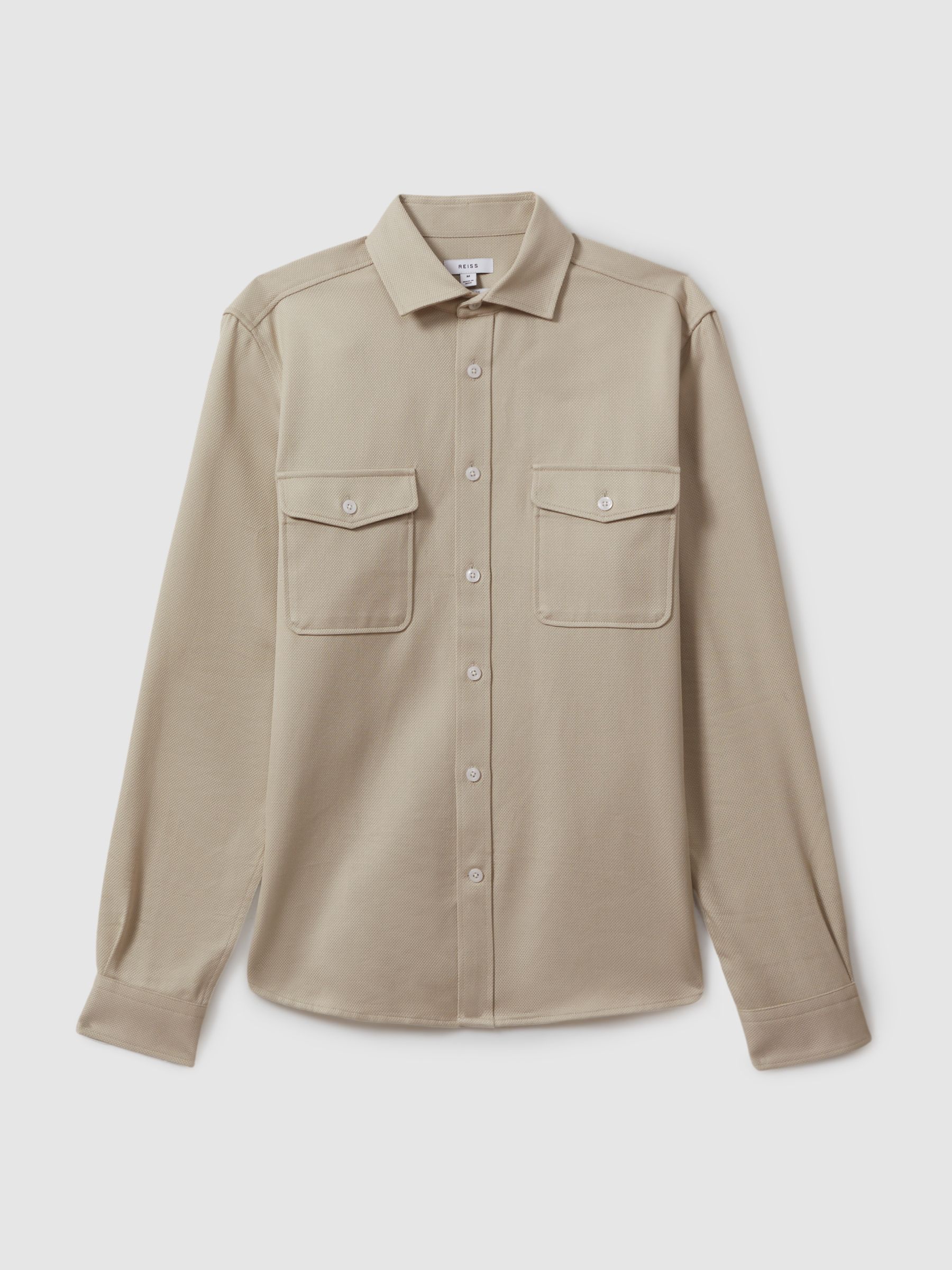Cotton Canvas Overshirt in Stone - Image 2 of 5
